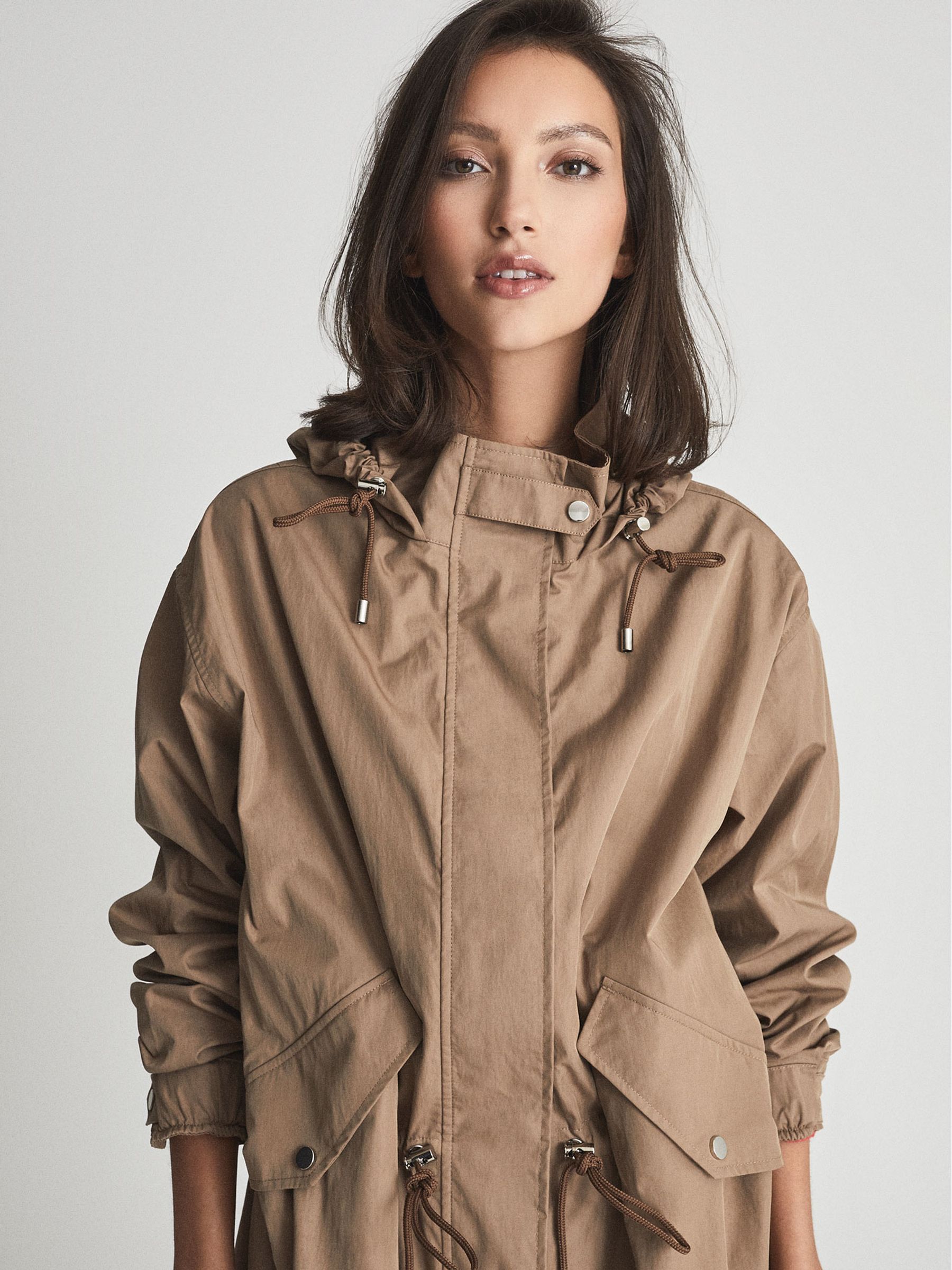 Lightweight Parka Coat in Camel - Image 4 of 6