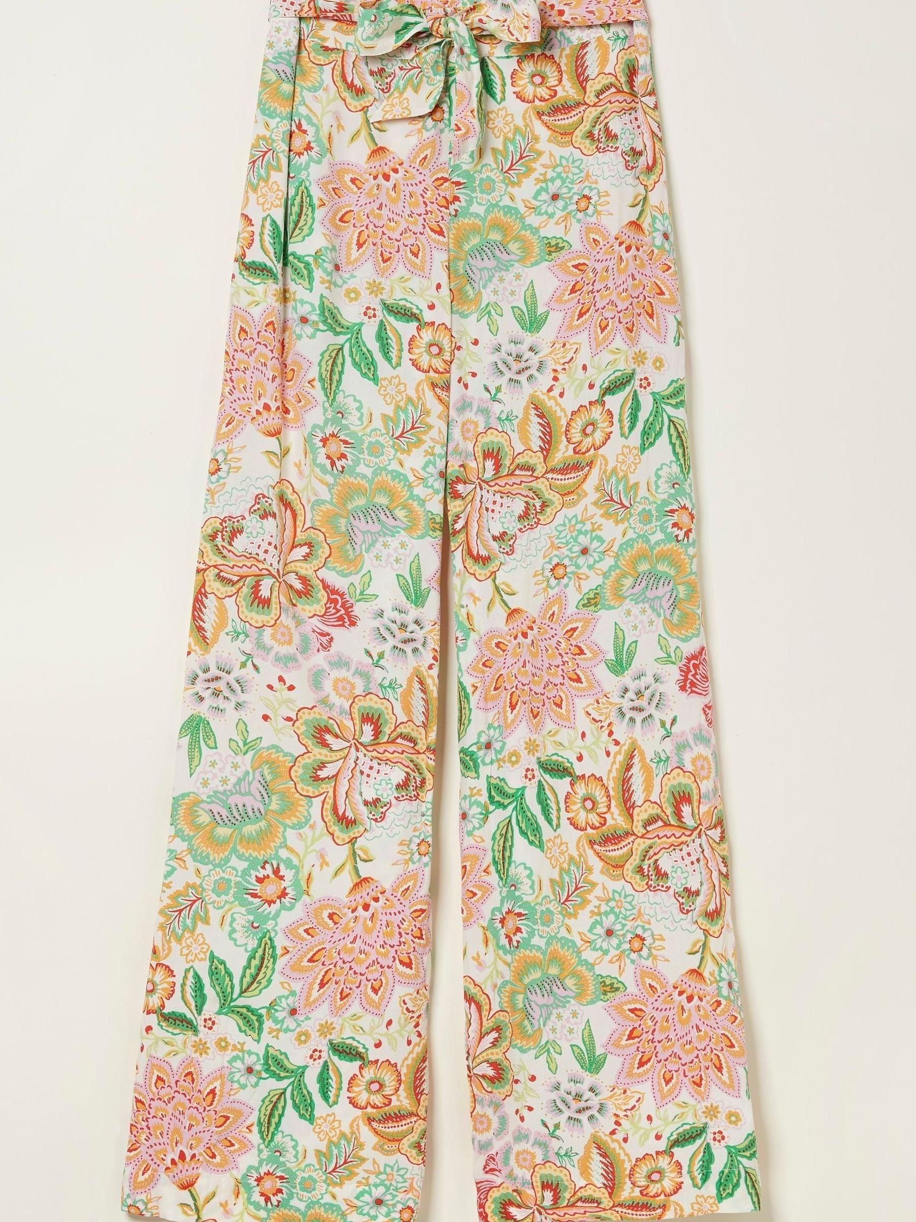 Natural Faye Paradise Floral Wide Leg Trousers - Image 7 of 7