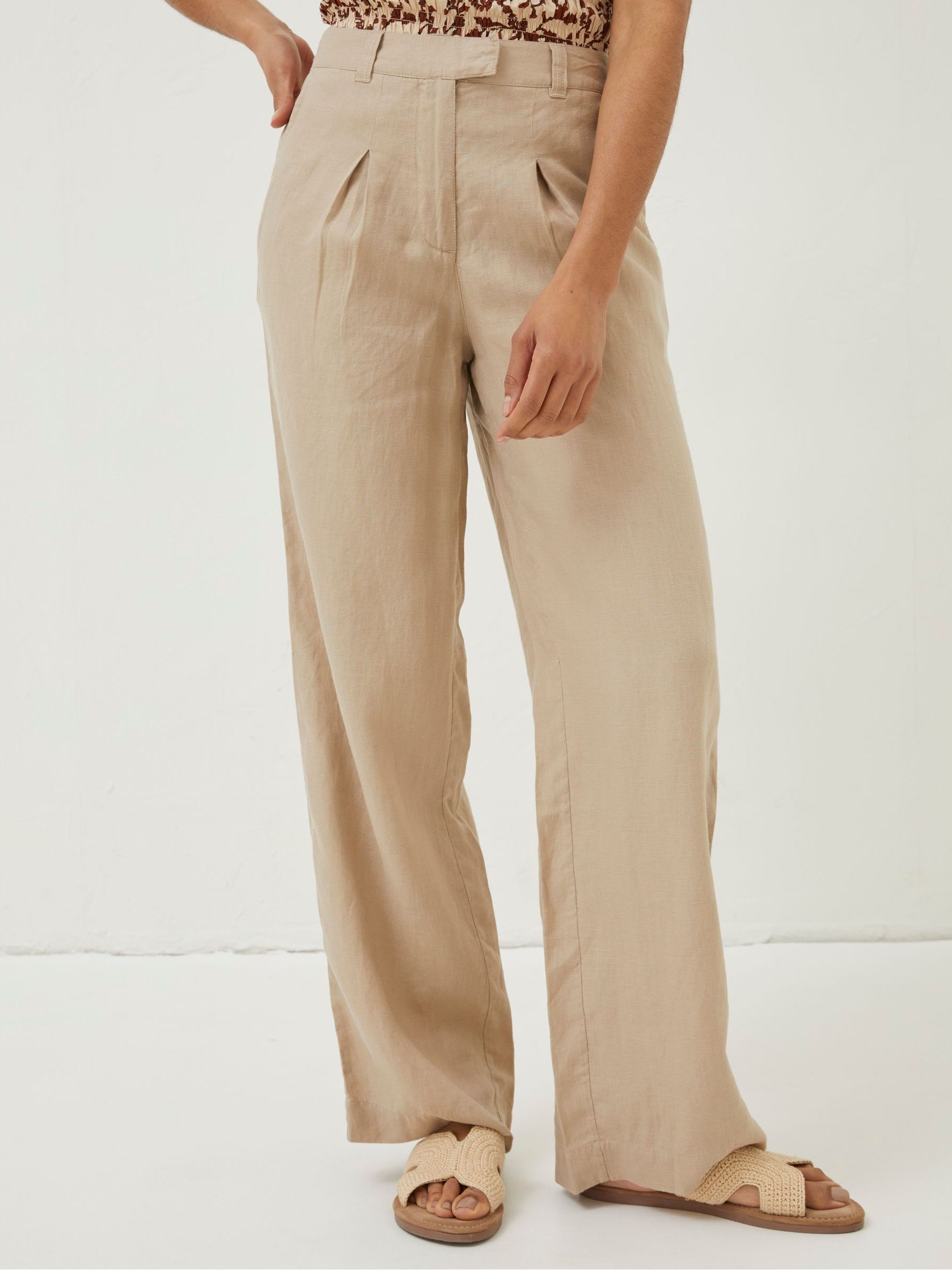 Natural Ives Wide Leg Linen Trousers - Image 1 of 6