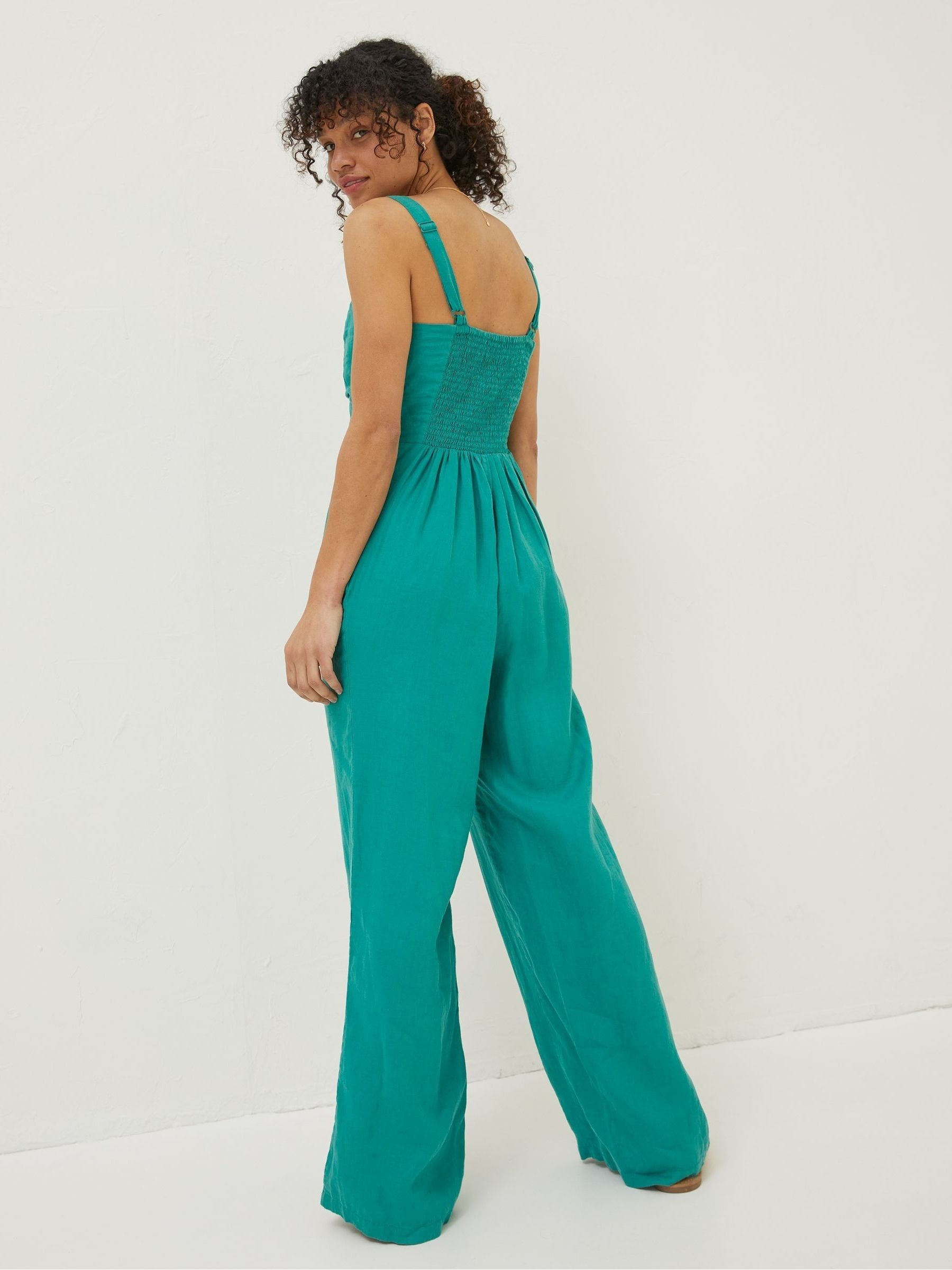 Green Linen Vic Jumpsuit - Image 2 of 5