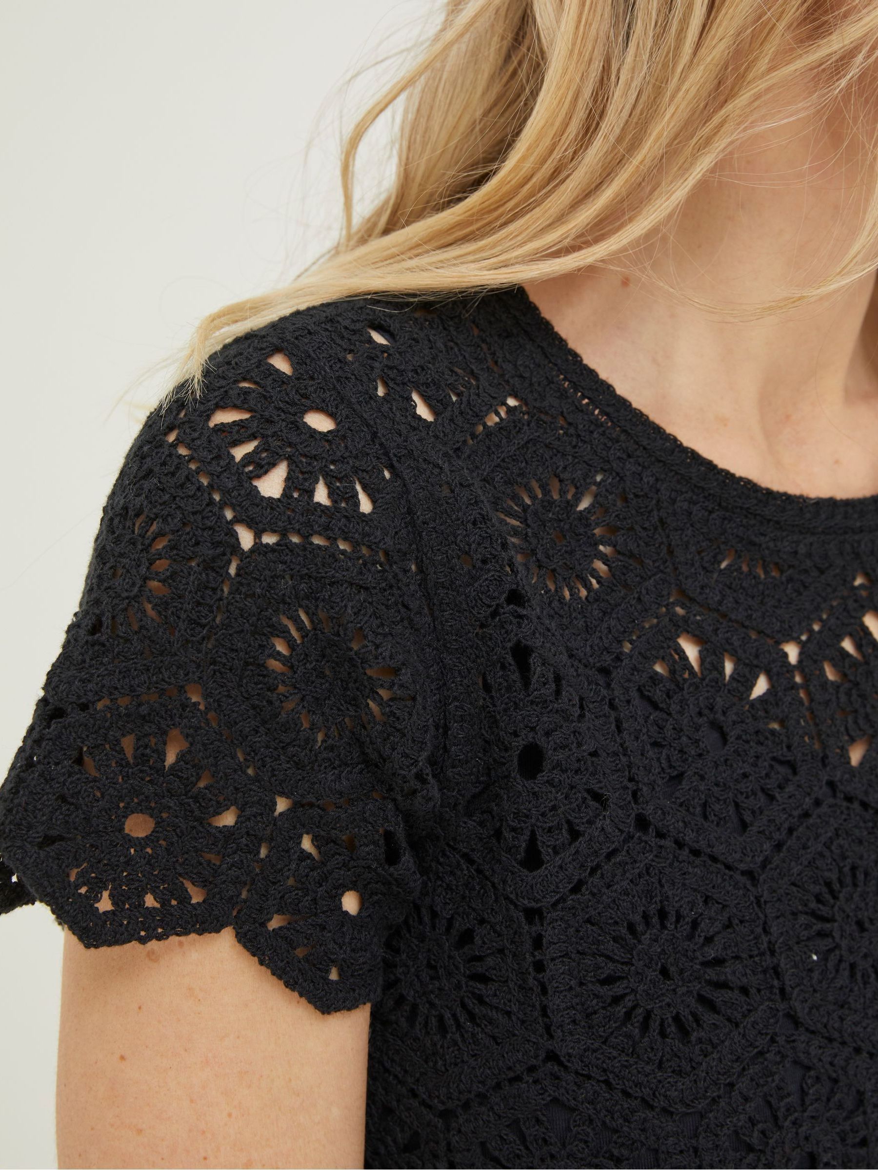 Black Crochet Carrie Top - Image 3 of 5