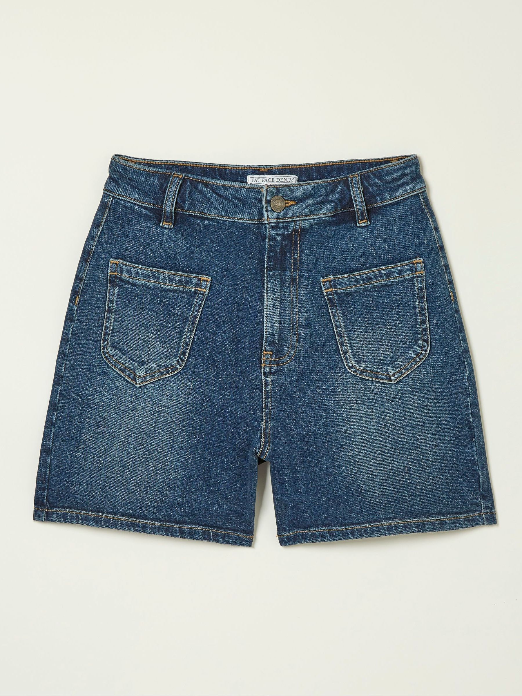 Dark Blue Paige Denim Shorts - Image 5 of 5