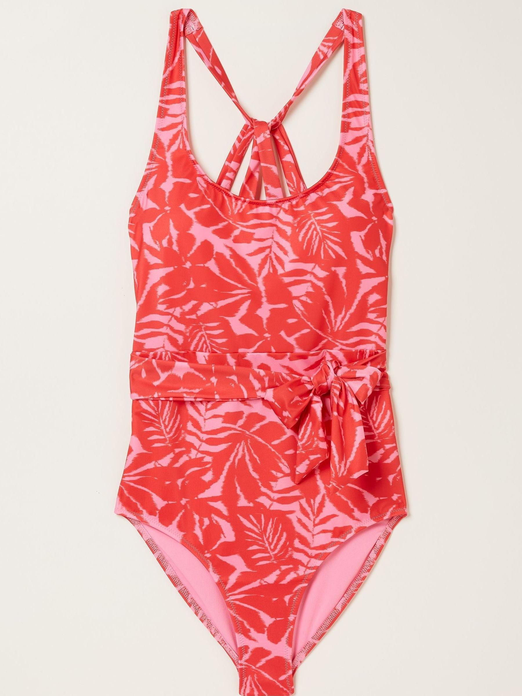 Pink Ikat Leaves Swimsuit - Image 5 of 5 Pink Ikat Leaves Swimsuit - Image 5 of 5