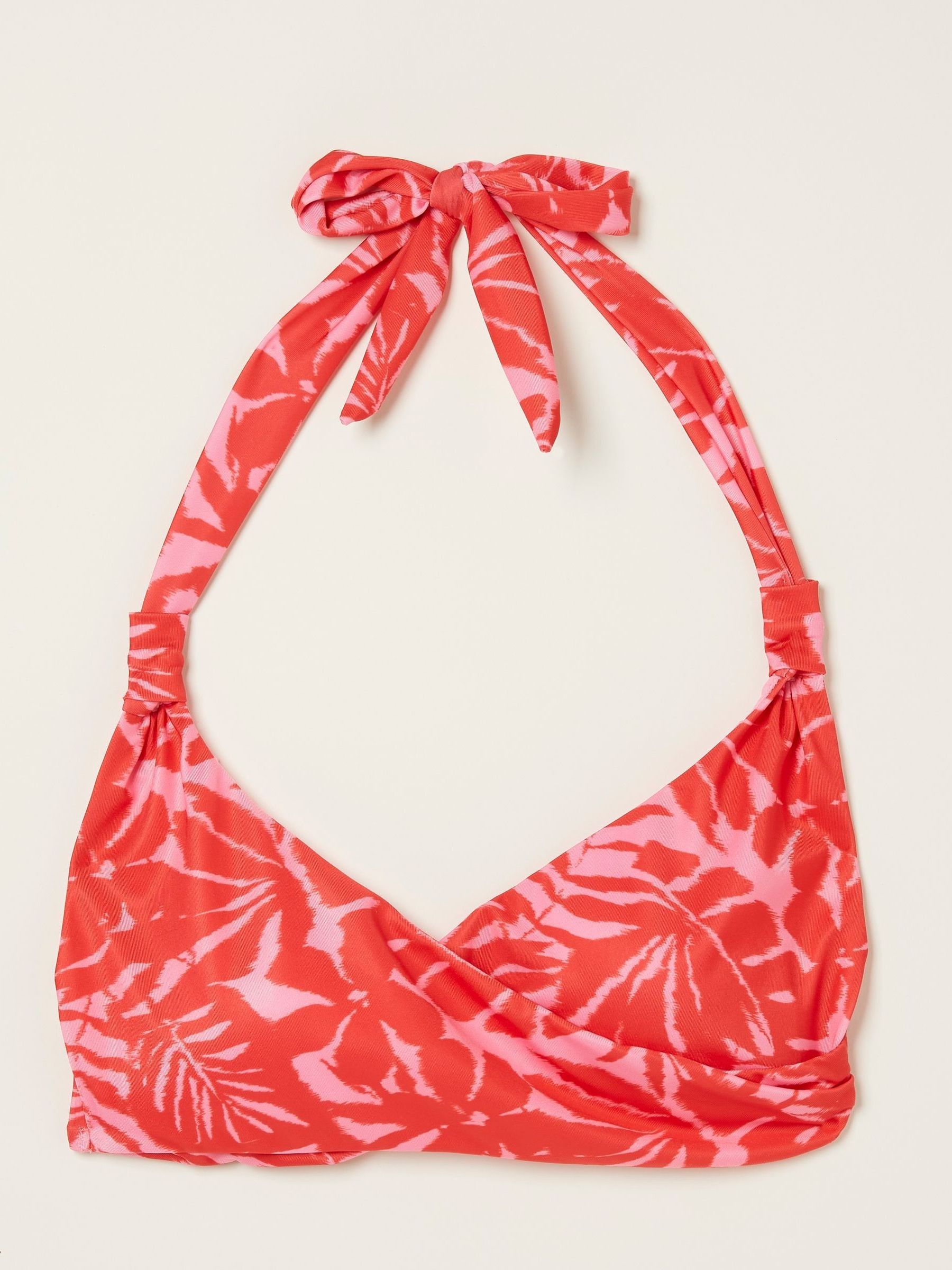 Pink Ikat Leaves Bikini Top - Image 5 of 5