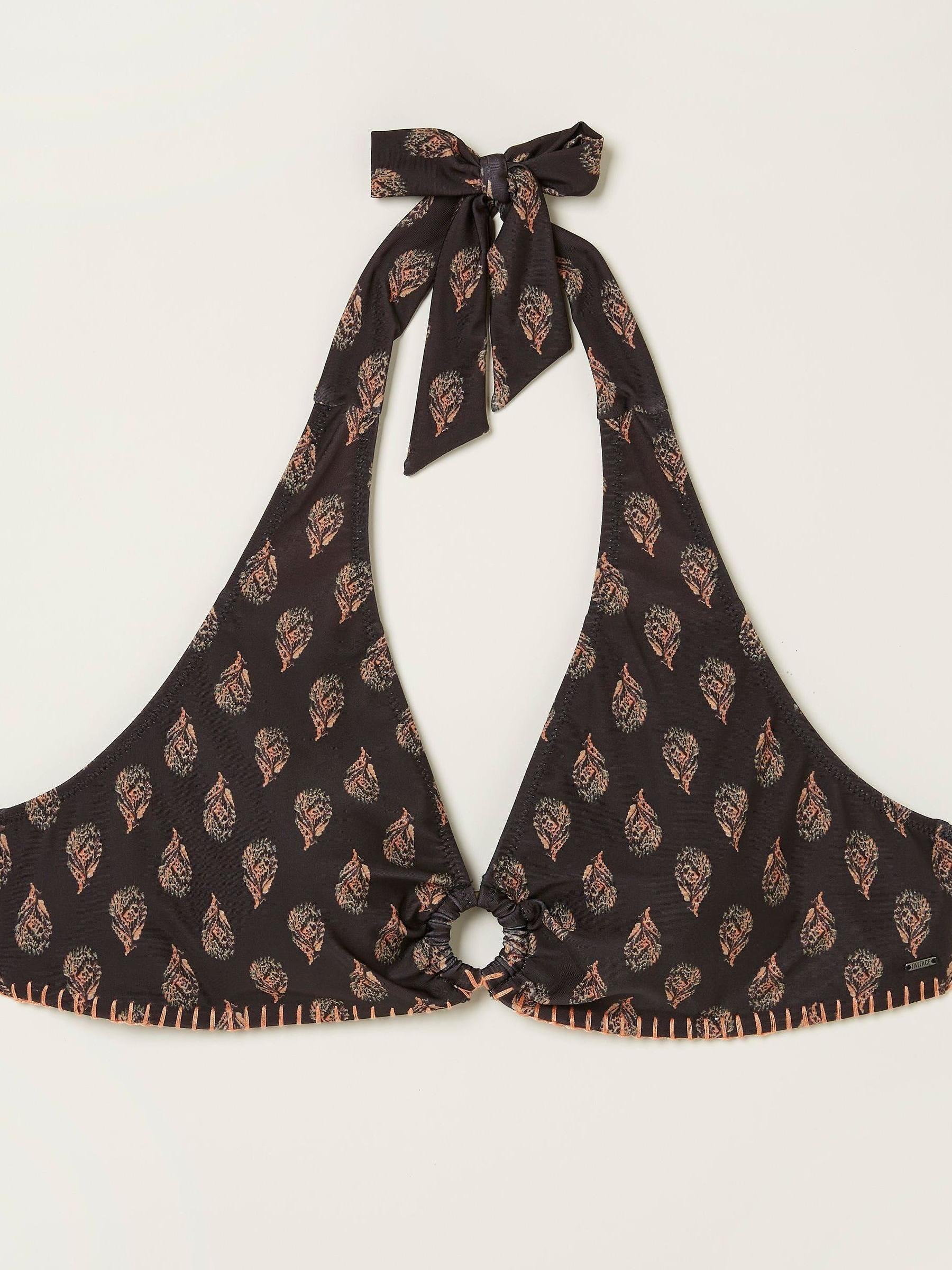 Black Woodblock Bikini Top - Image 6 of 6 Black Woodblock Bikini Top - Image 6 of 6