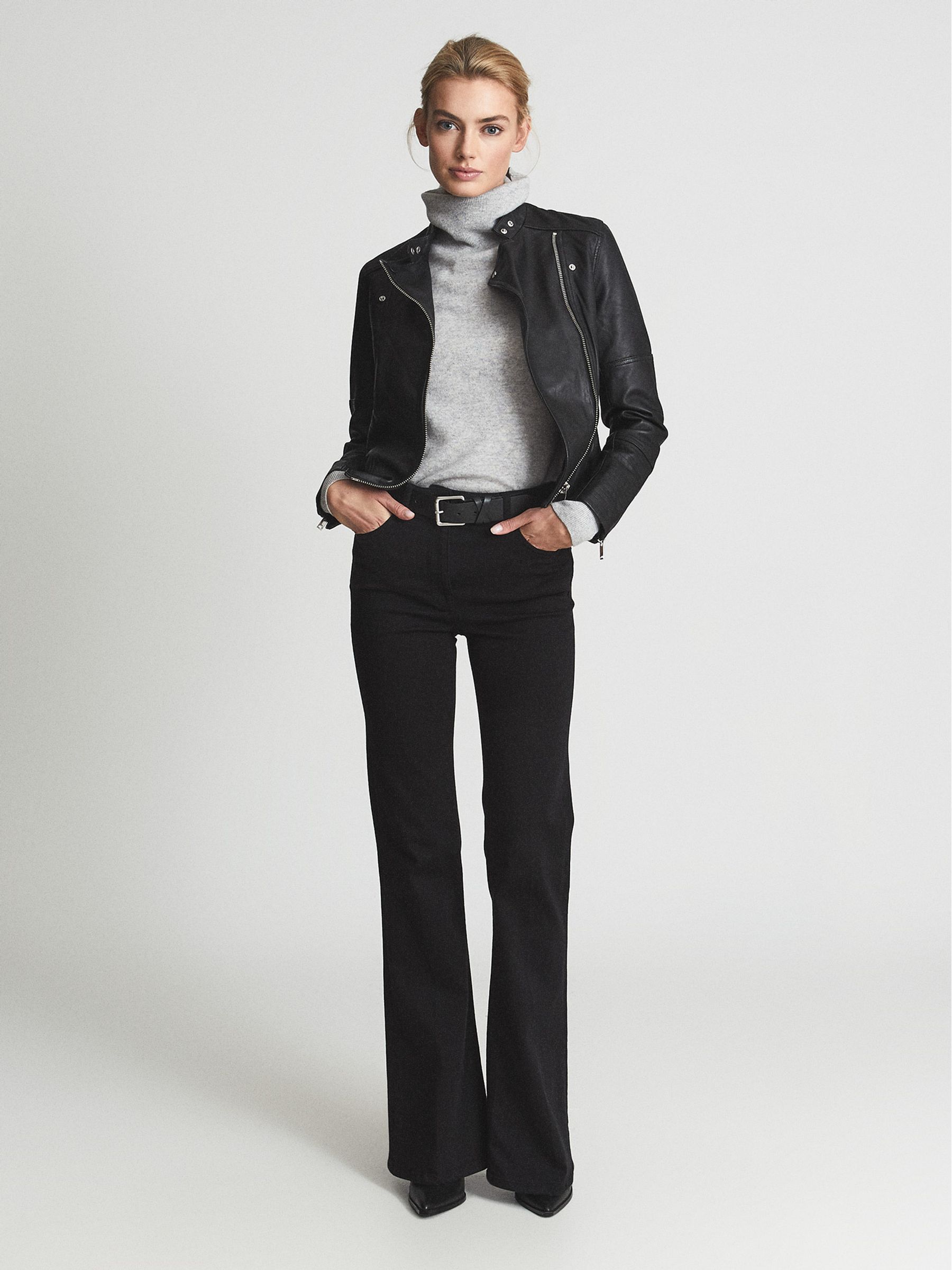 High Rise Flared Jeans in Black - Image 6 of 6