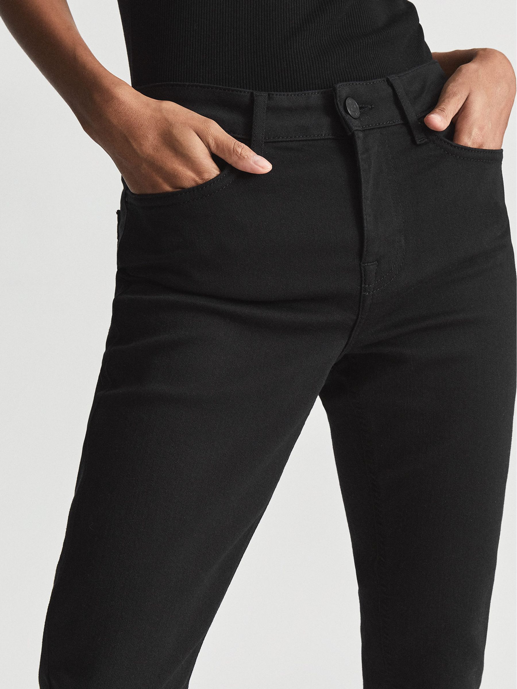 Mid Rise Skinny Jeans in Black - Image 4 of 6