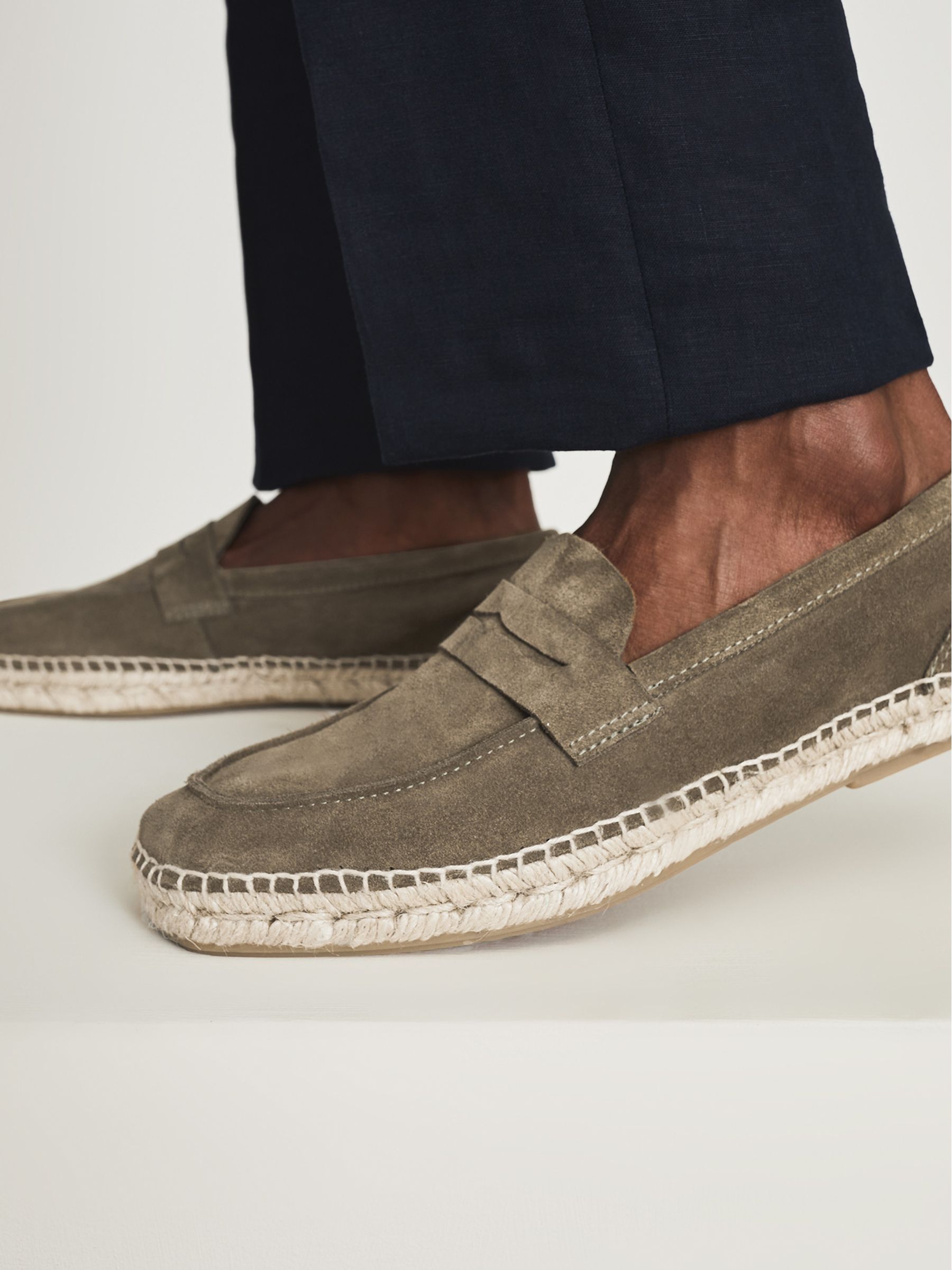 Suede Espadrilles in Sage - Image 1 of 6