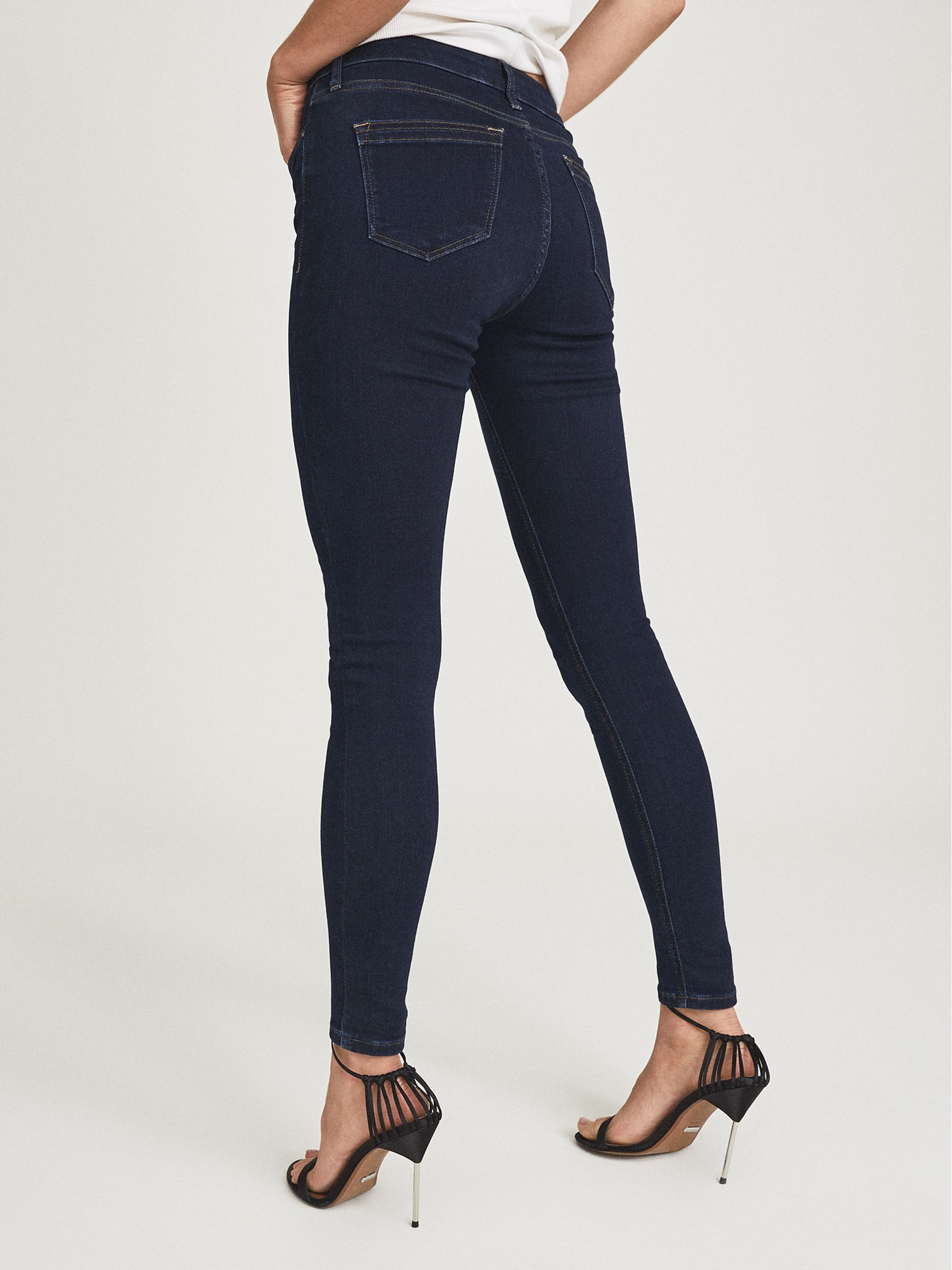 Petite Mid Rise Skinny Jeans in Indigo - Image 4 of 4