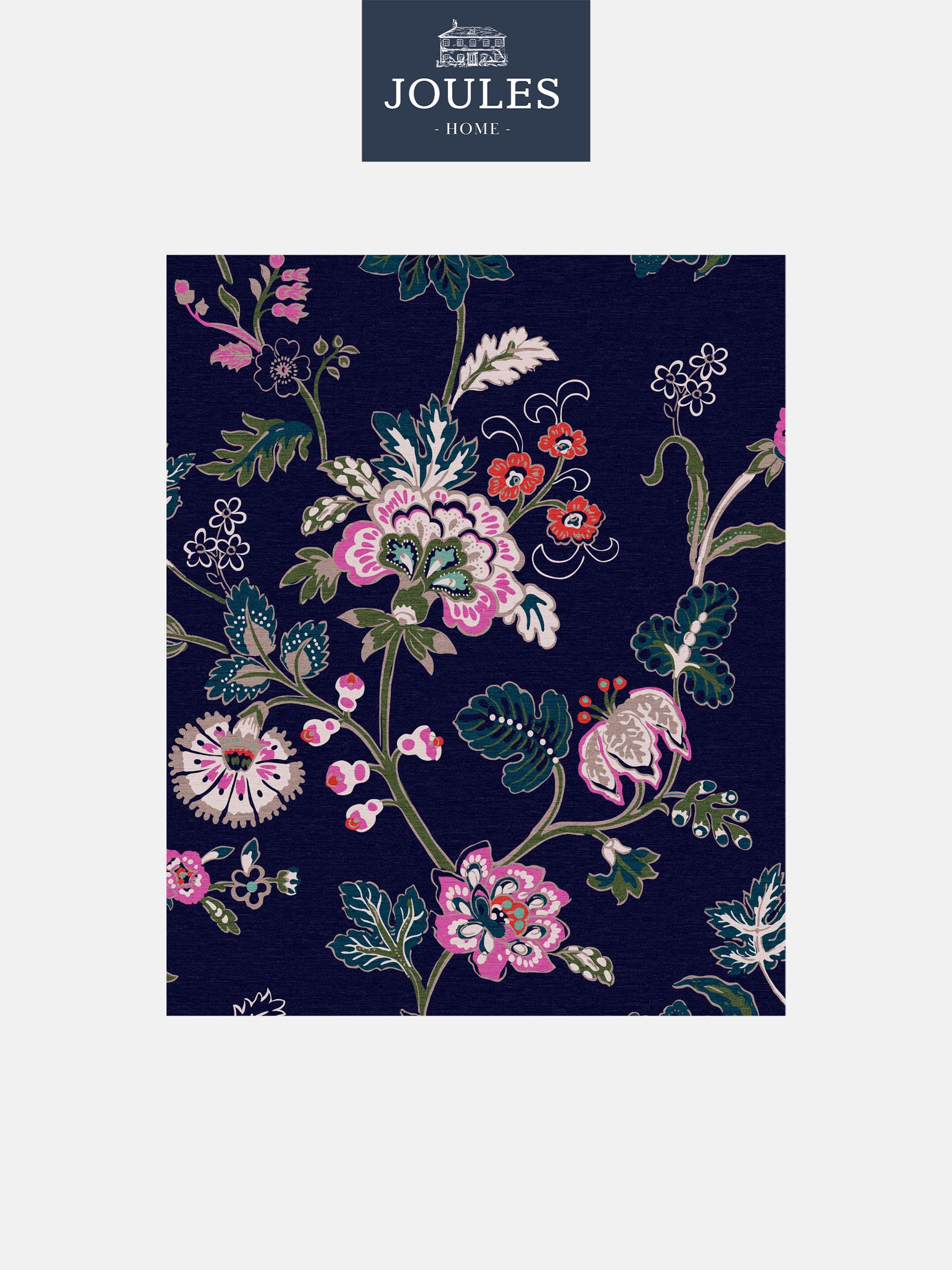Royal Navy Vine Cottage Floral Wallpaper Sample - Image 2 of 3