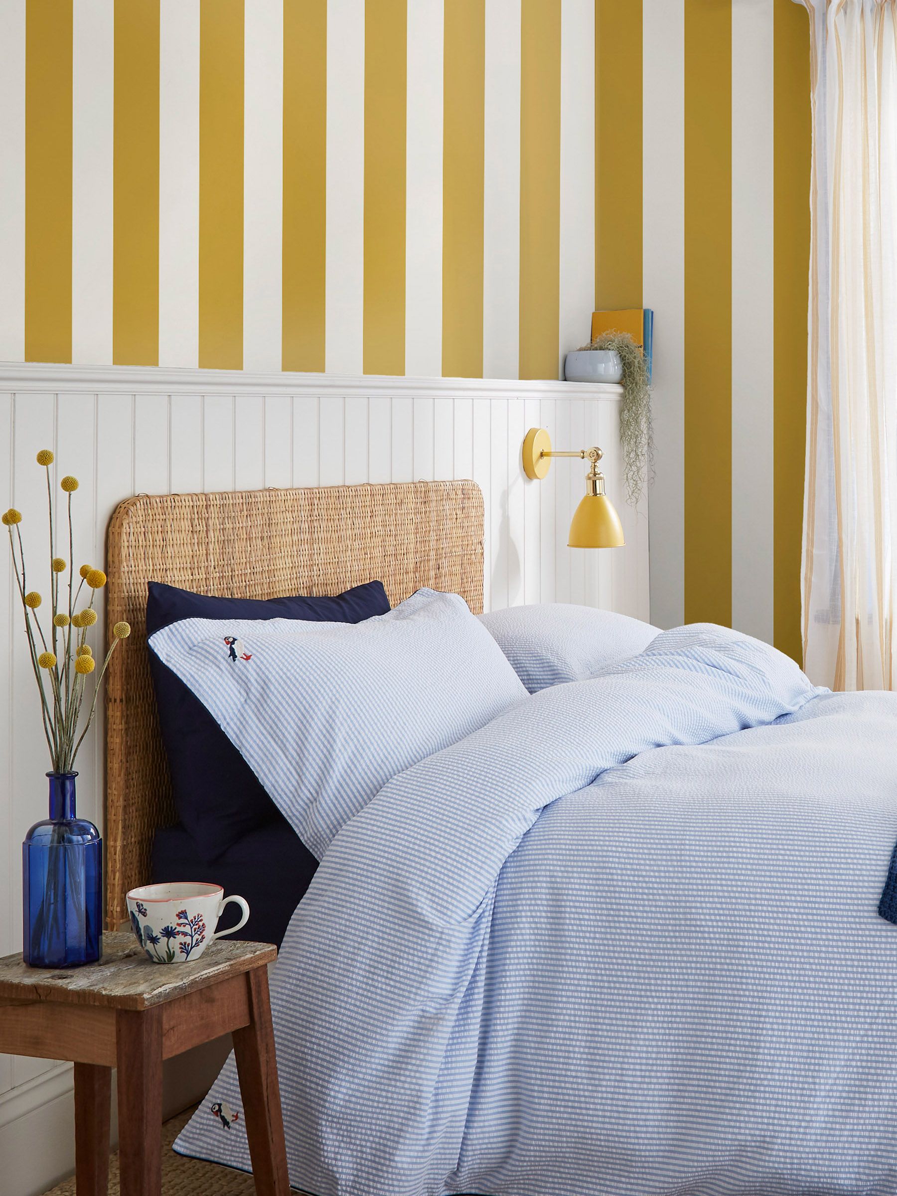 Antique Gold Harborough Stripe Wallpaper Sample - Image 1 of 3