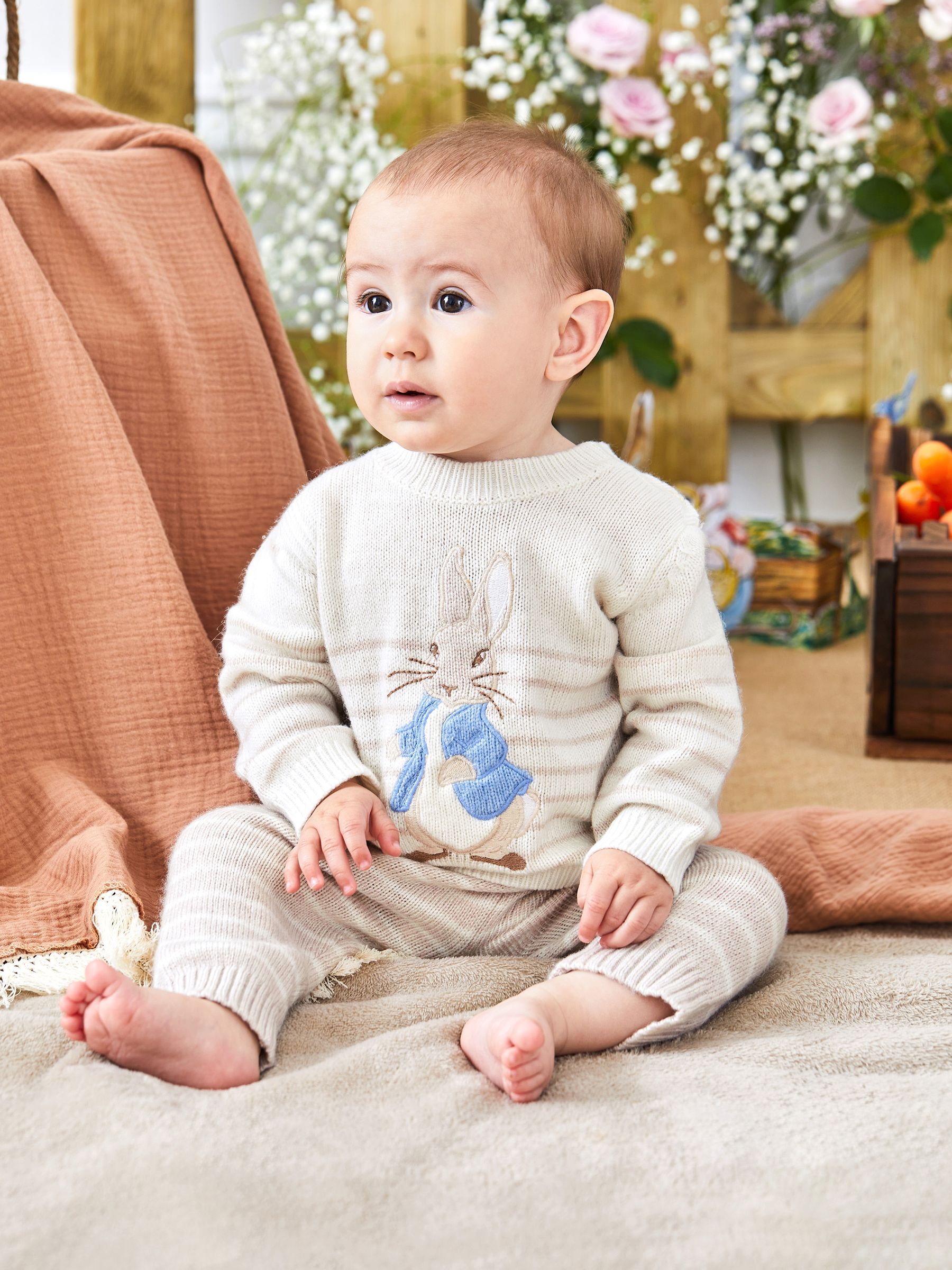 Cream Baby Peter Rabbit Fair Isle Pattern Knit Set 2 Peice - Image 1 of 6