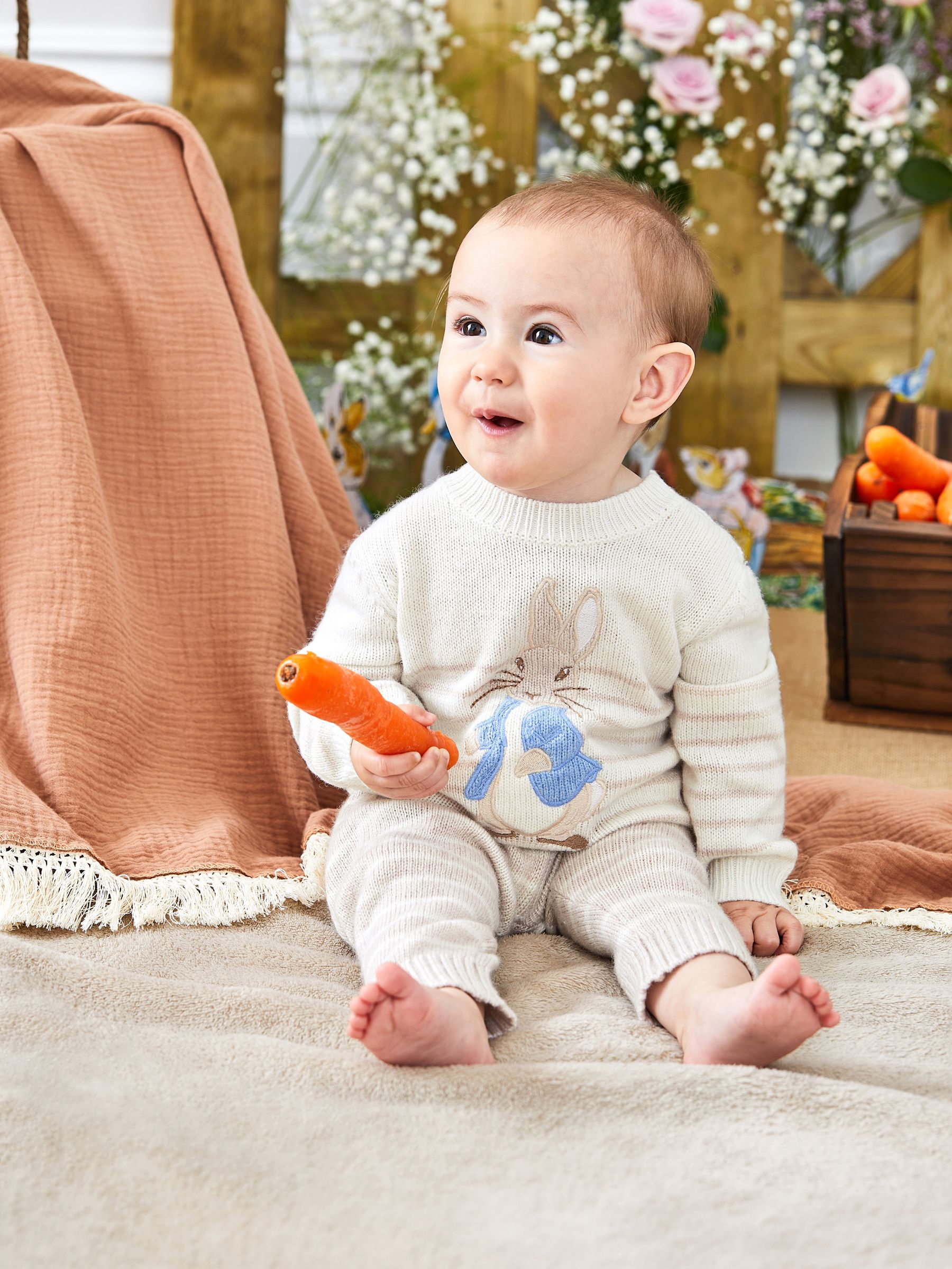 Cream Baby Peter Rabbit Fair Isle Pattern Knit Set 2 Peice - Image 2 of 6