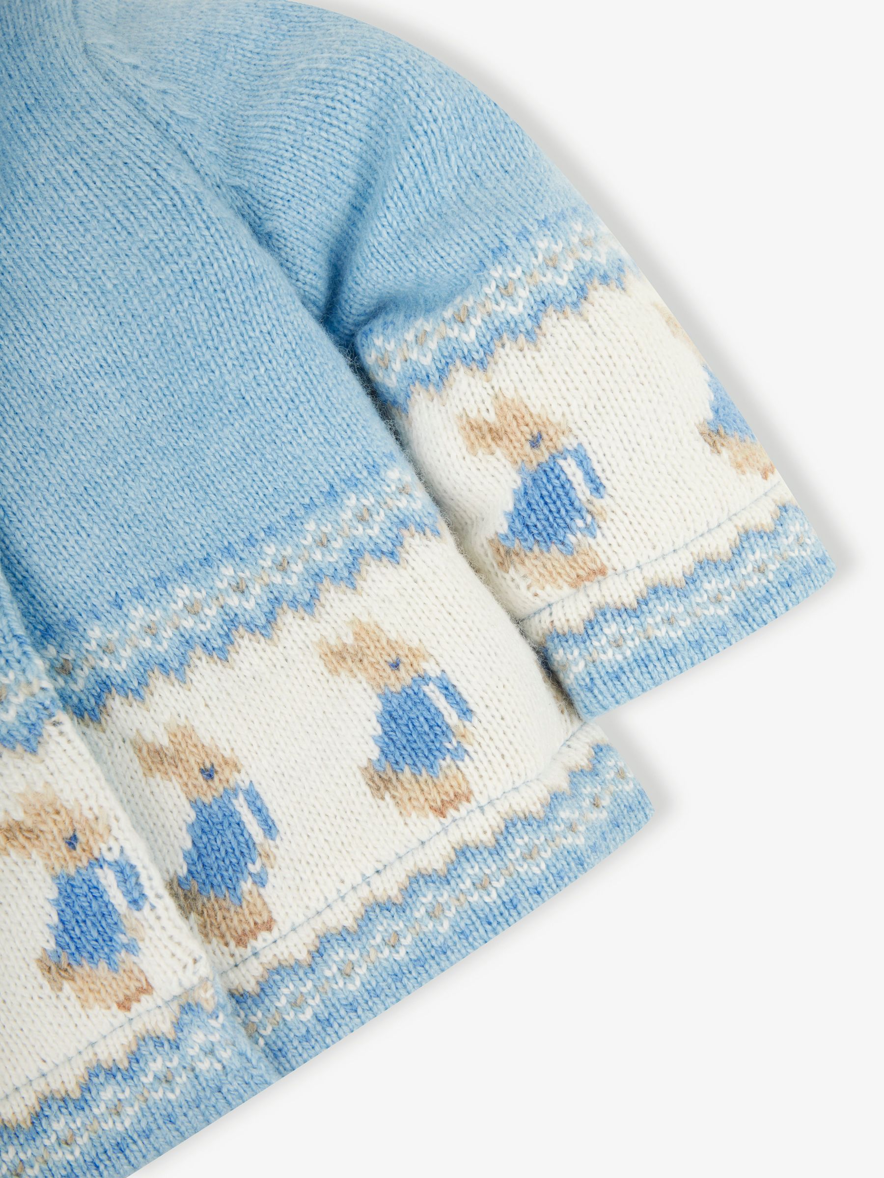 Blue Baby Peter Rabbit Fair Isle Pattern Cosy Hooded Cardigan - Image 4 of 5