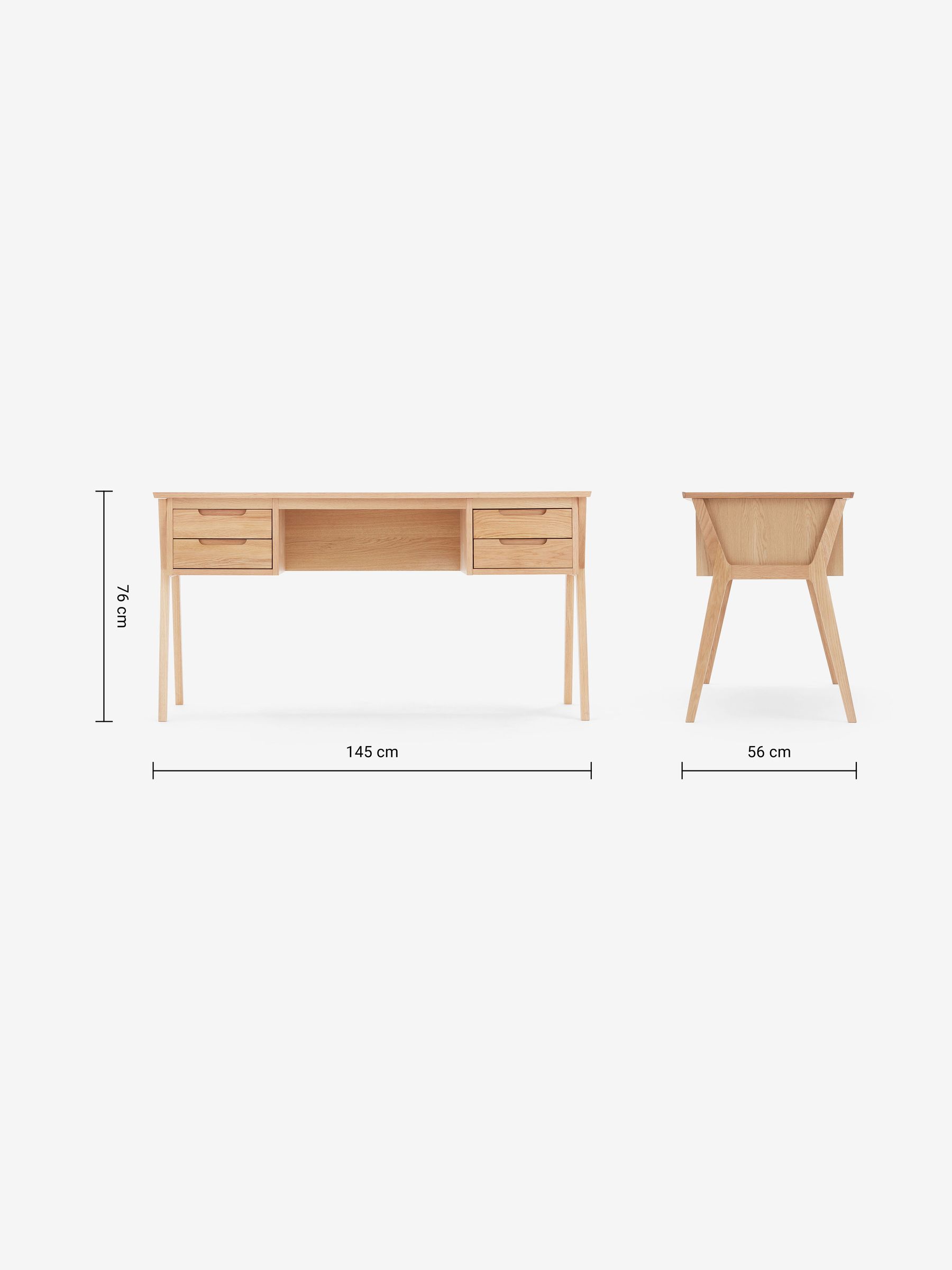 Jenson Desk in Oak - Image 4 of 4