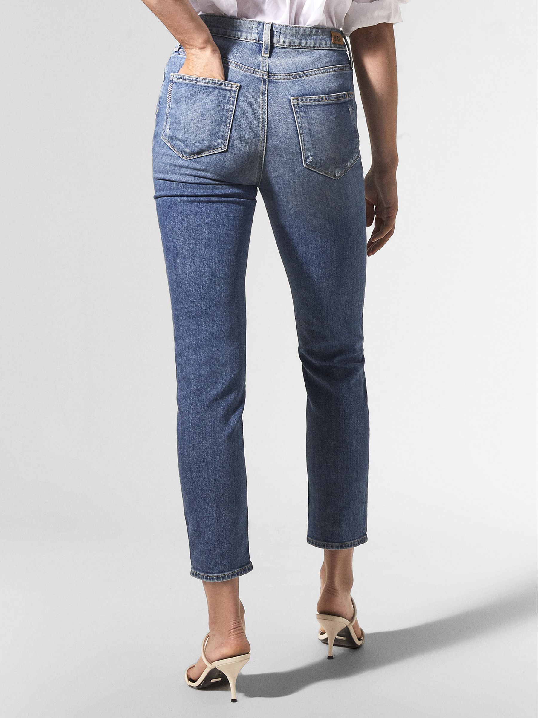 Paige High Rise Slim Jeans in Mid Blue - Image 5 of 6