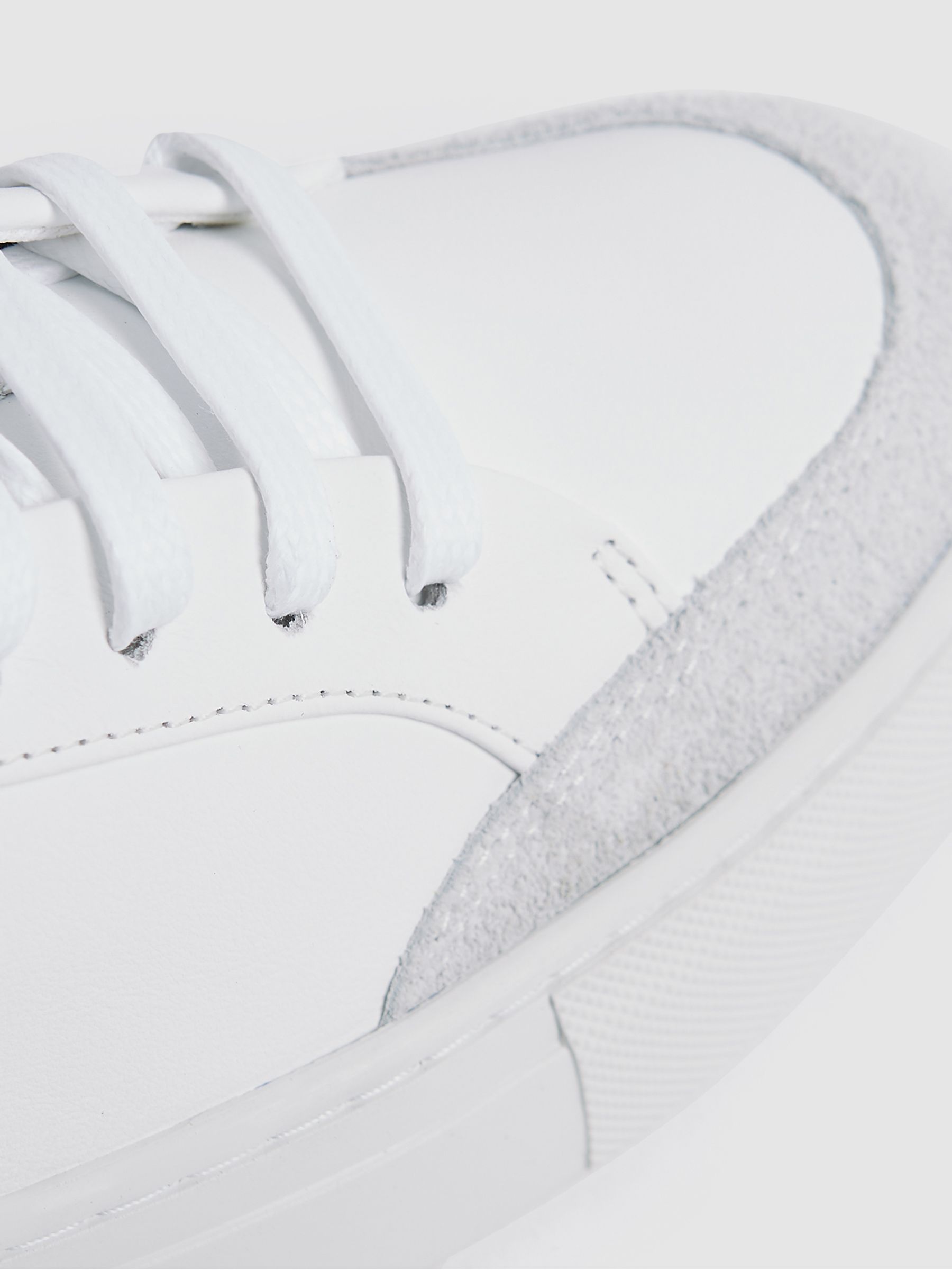 Leather Low Top Trainers in White - Image 6 of 6