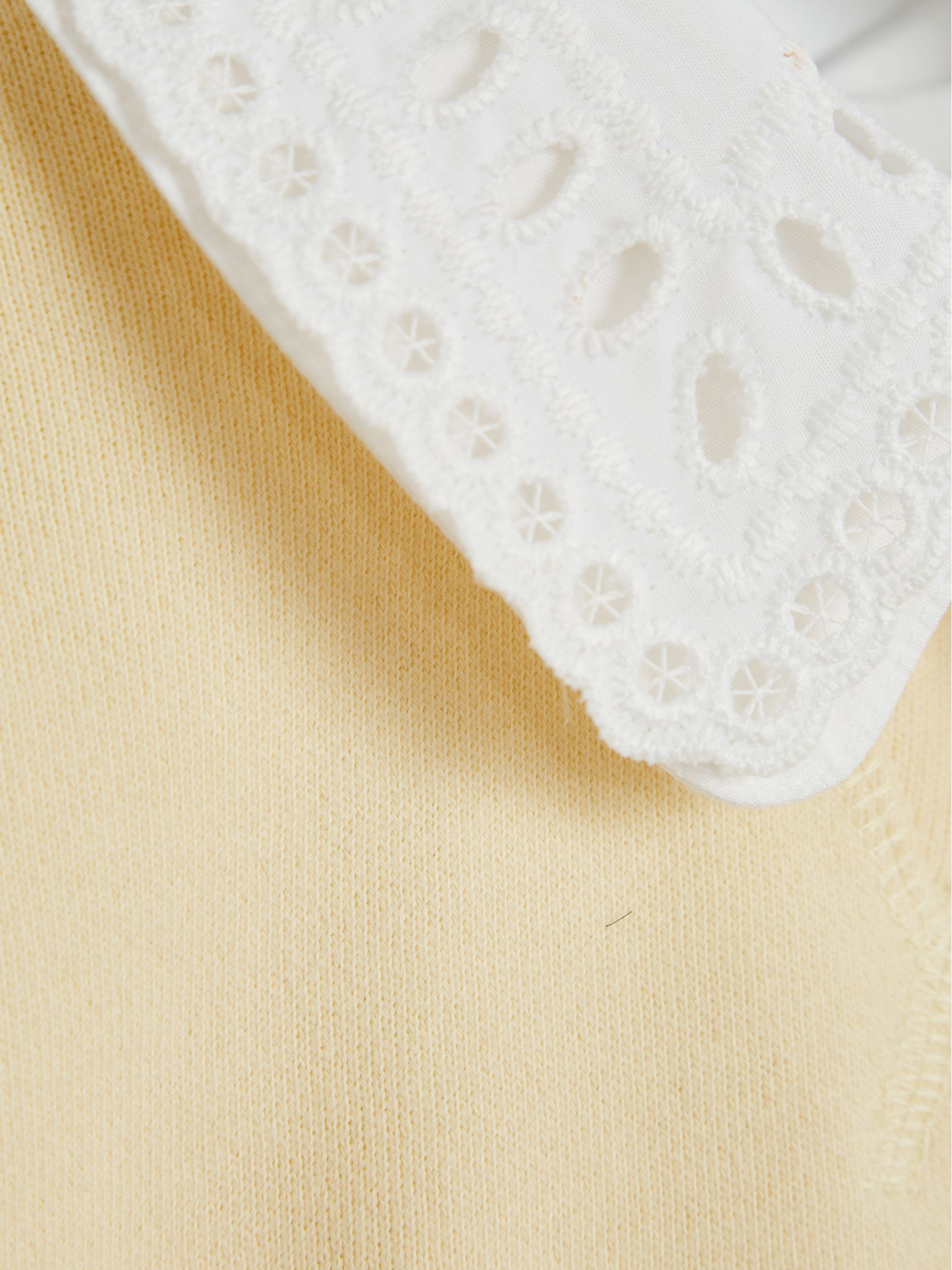 Button Back Jersey Collar Sweatshirt in Yellow - Image 6 of 6