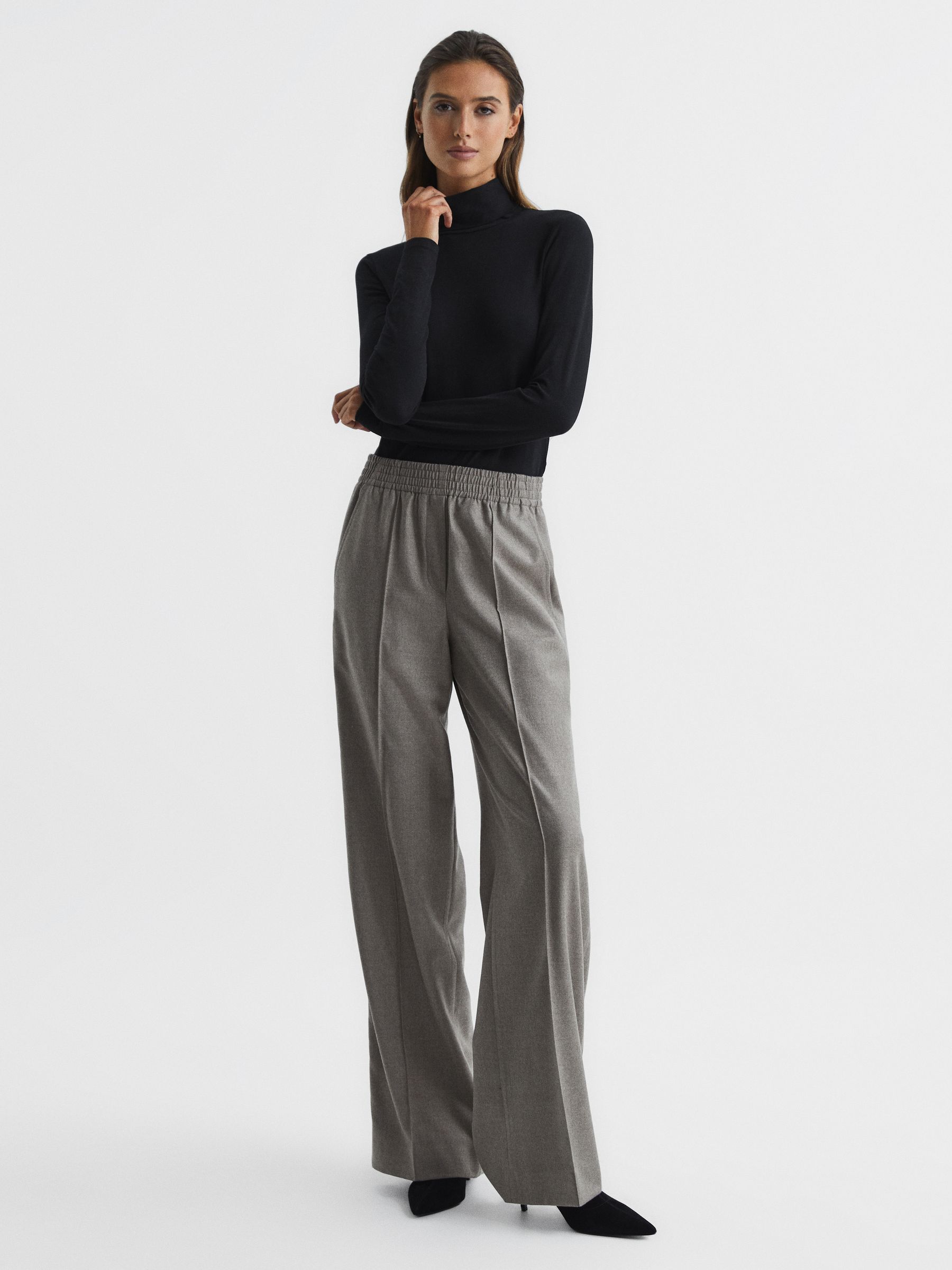 Jersey Rollneck Top in Black - Image 3 of 6