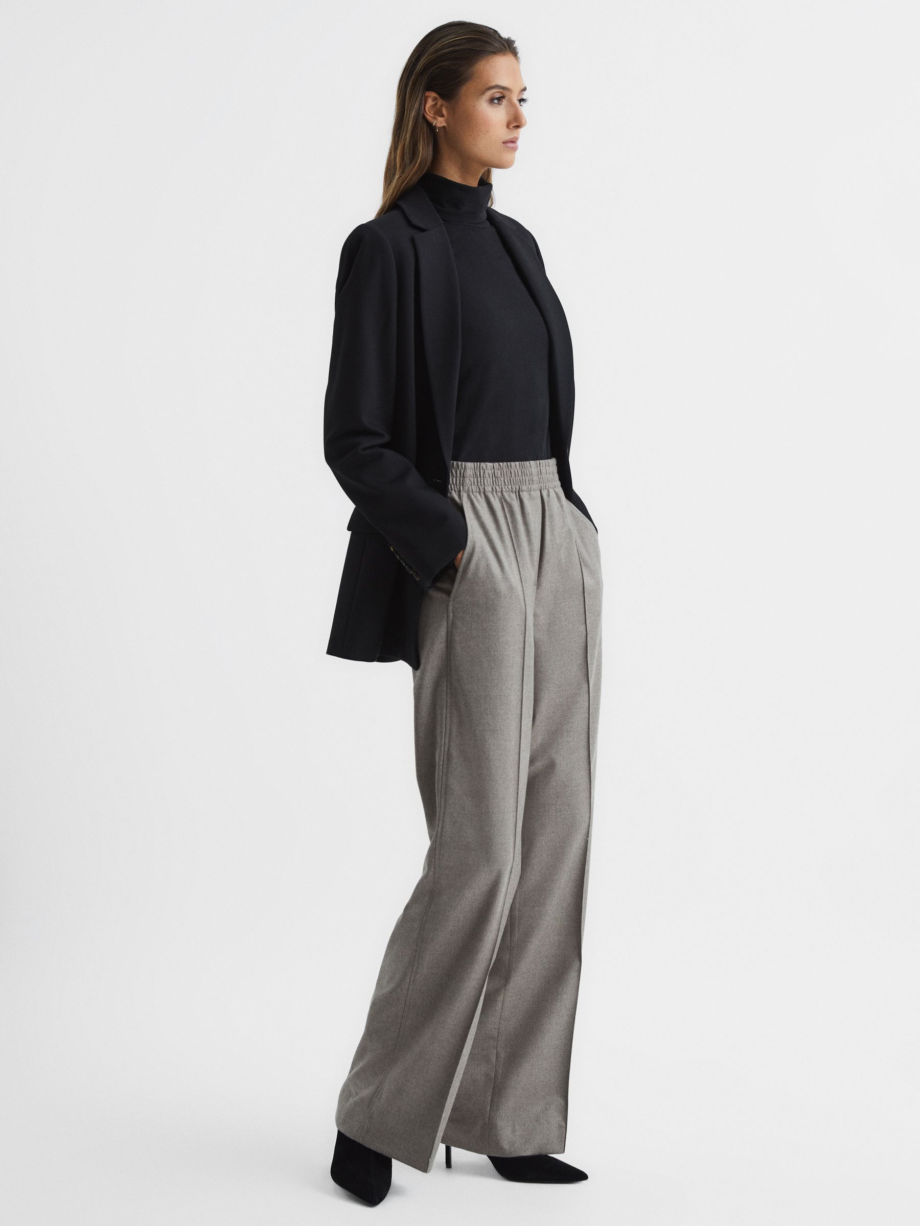 Jersey Rollneck Top in Black - Image 6 of 6