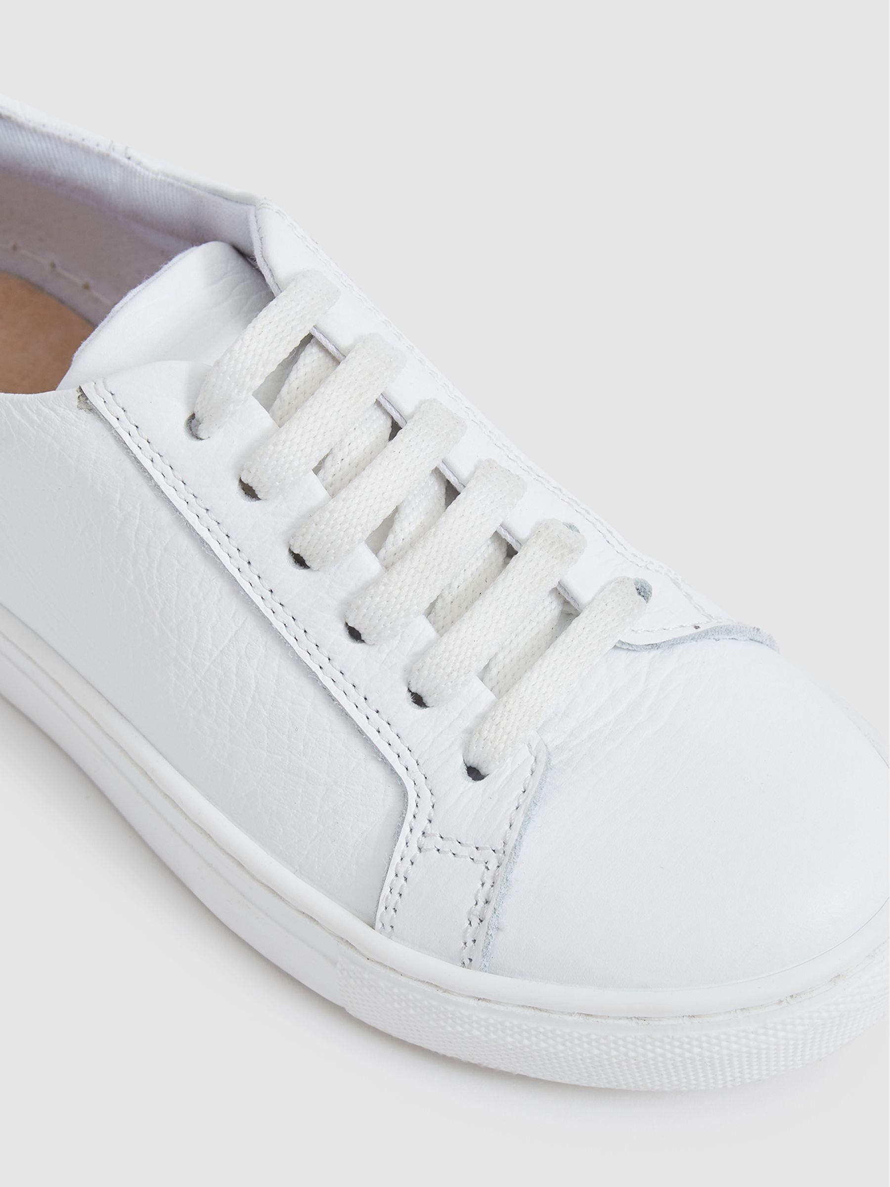 Tumbled Leather Trainers in White - Image 7 of 7