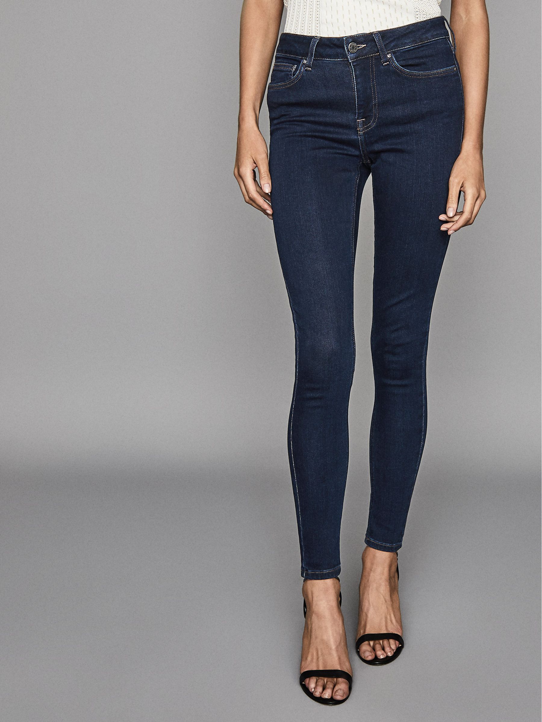 Mid Rise Skinny Jeans in Indigo - Image 4 of 6