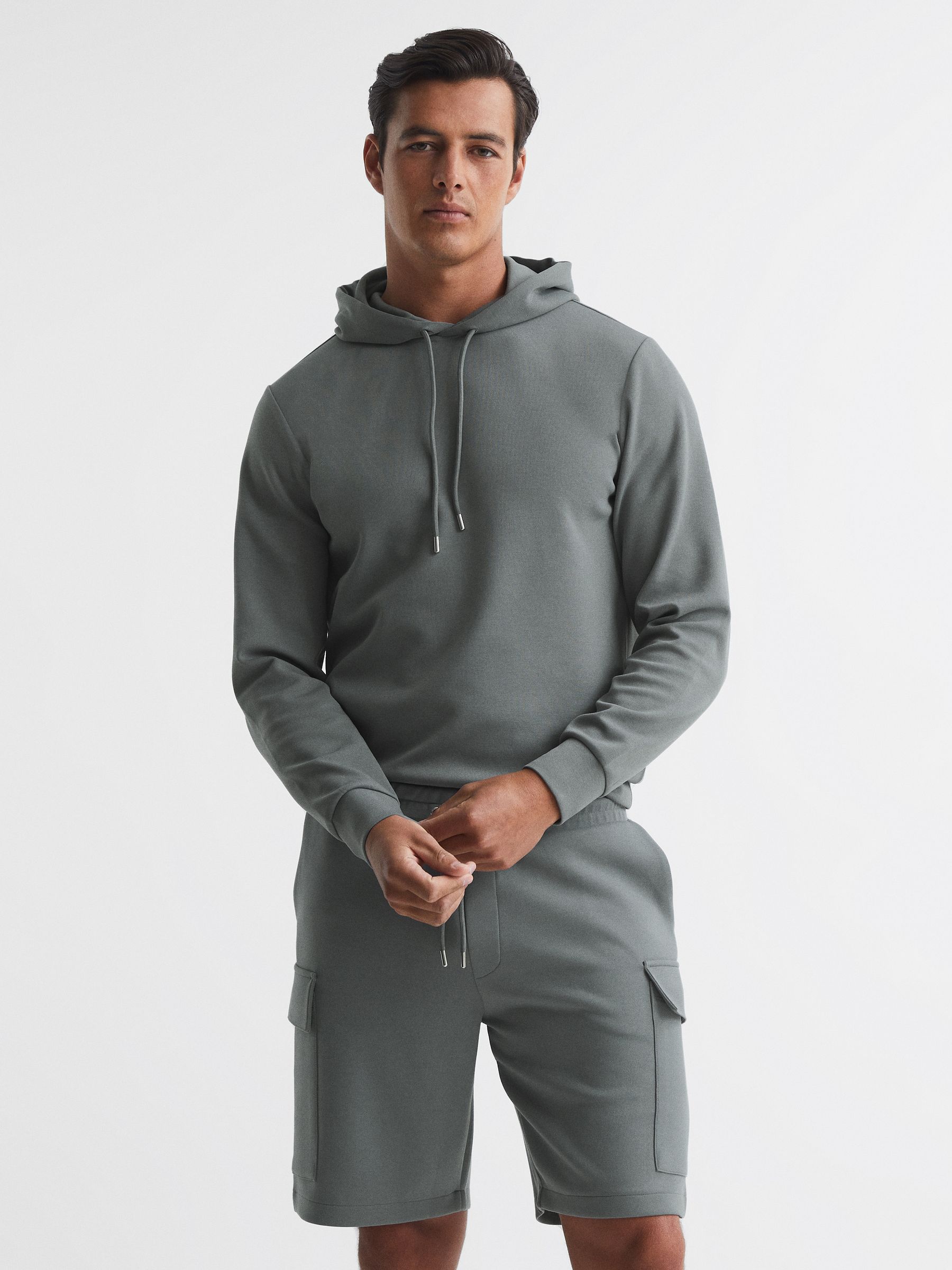 Interlock Jersey Cargo Shorts in Sage - Image 1 of 6