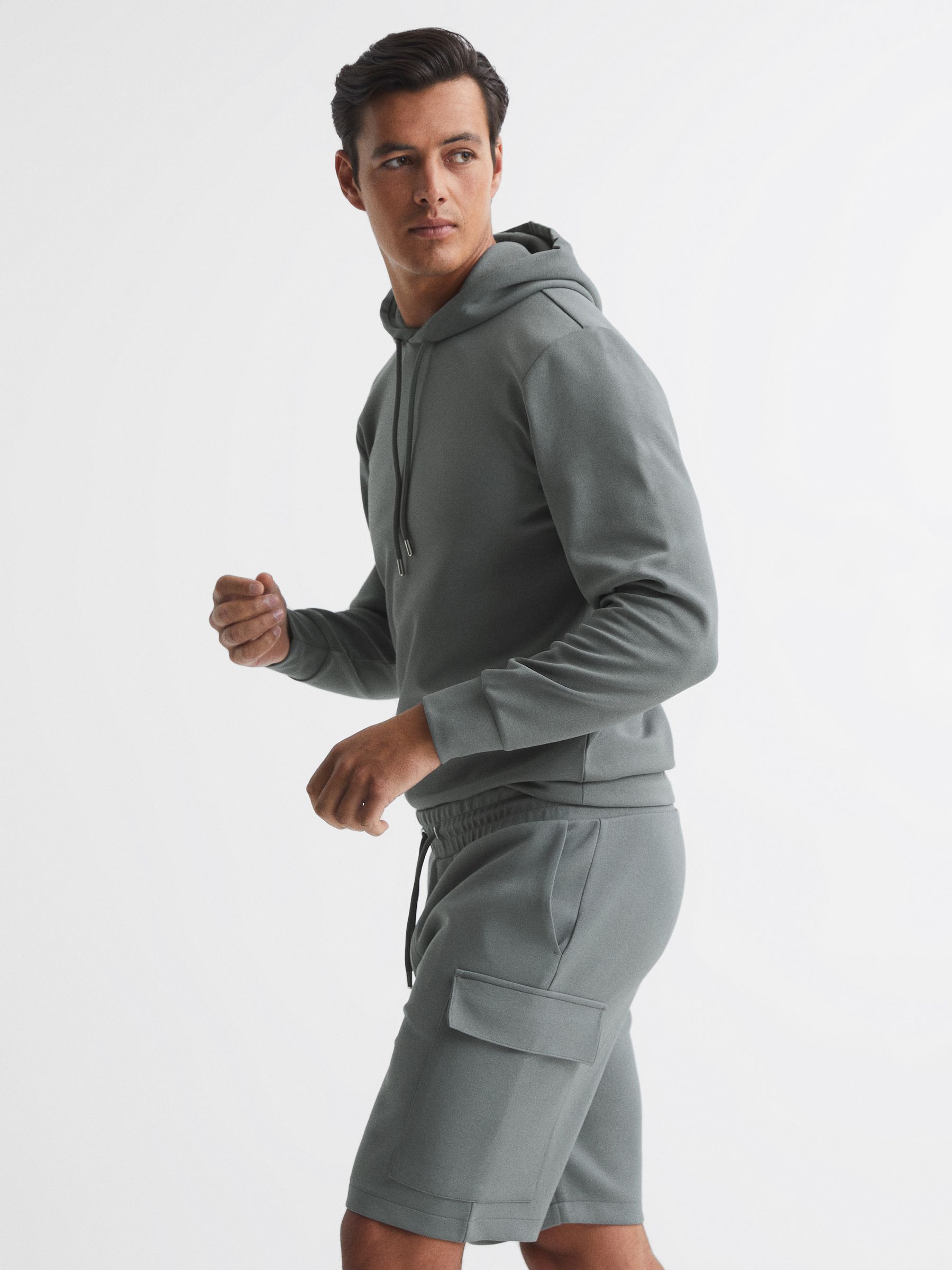 Interlock Jersey Cargo Shorts in Sage - Image 6 of 6