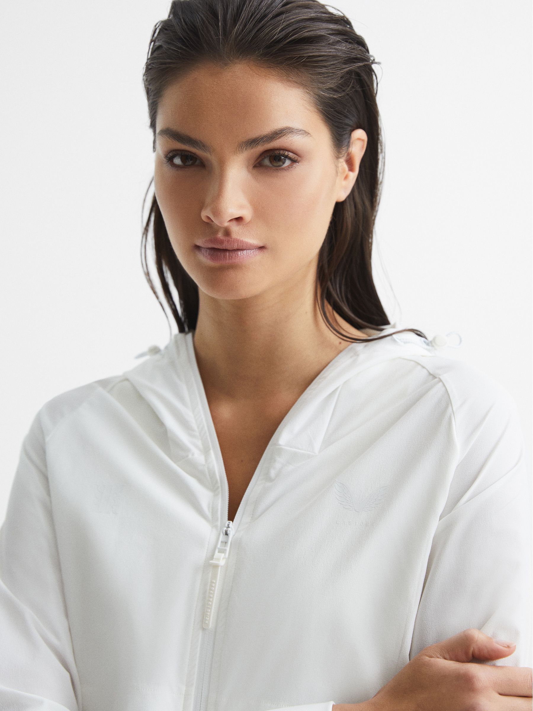 Castore Performance Hooded Jacket in White - Image 4 of 9