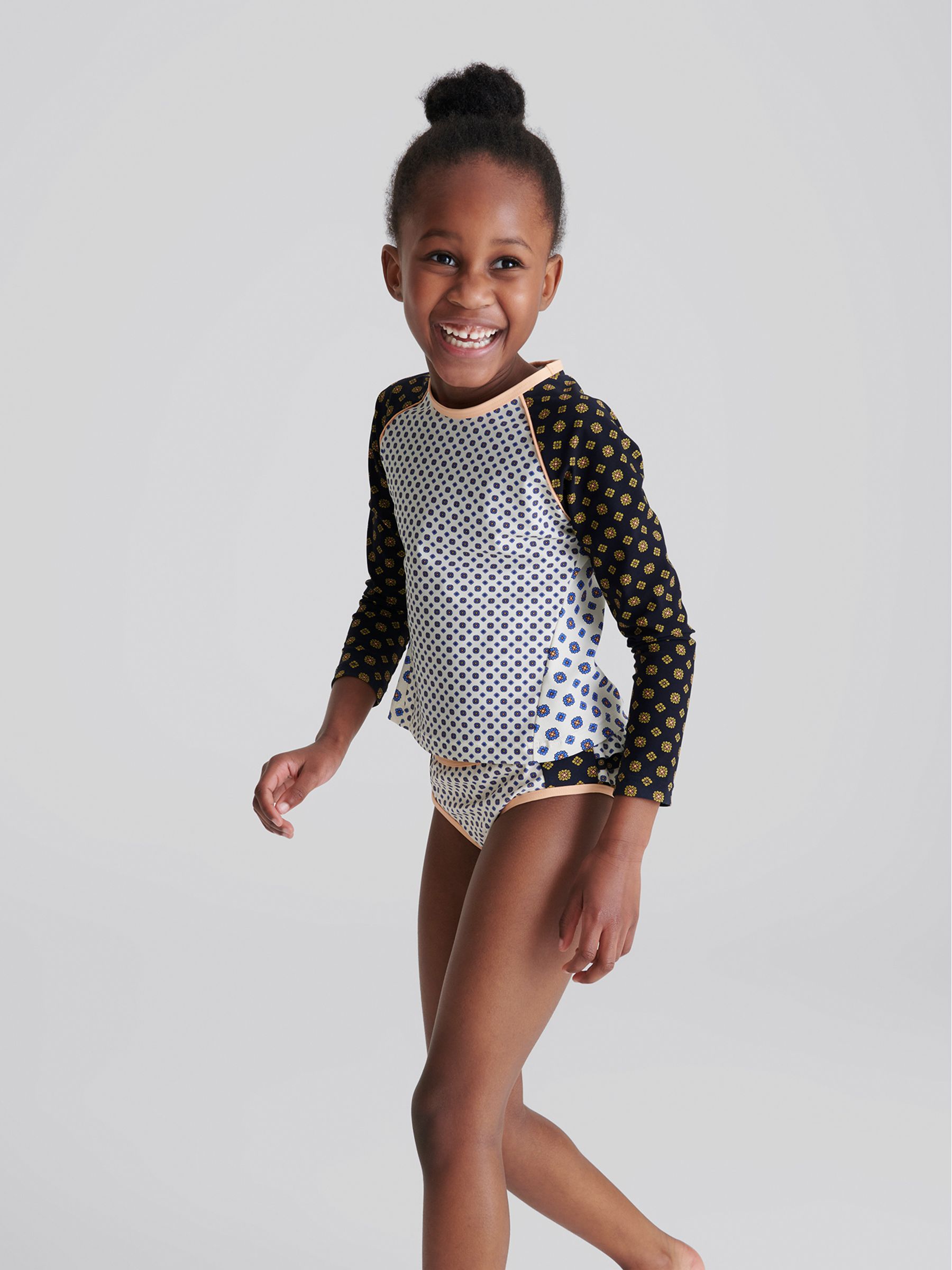 Long Sleeve Swim Top in Blue - Image 1 of 7