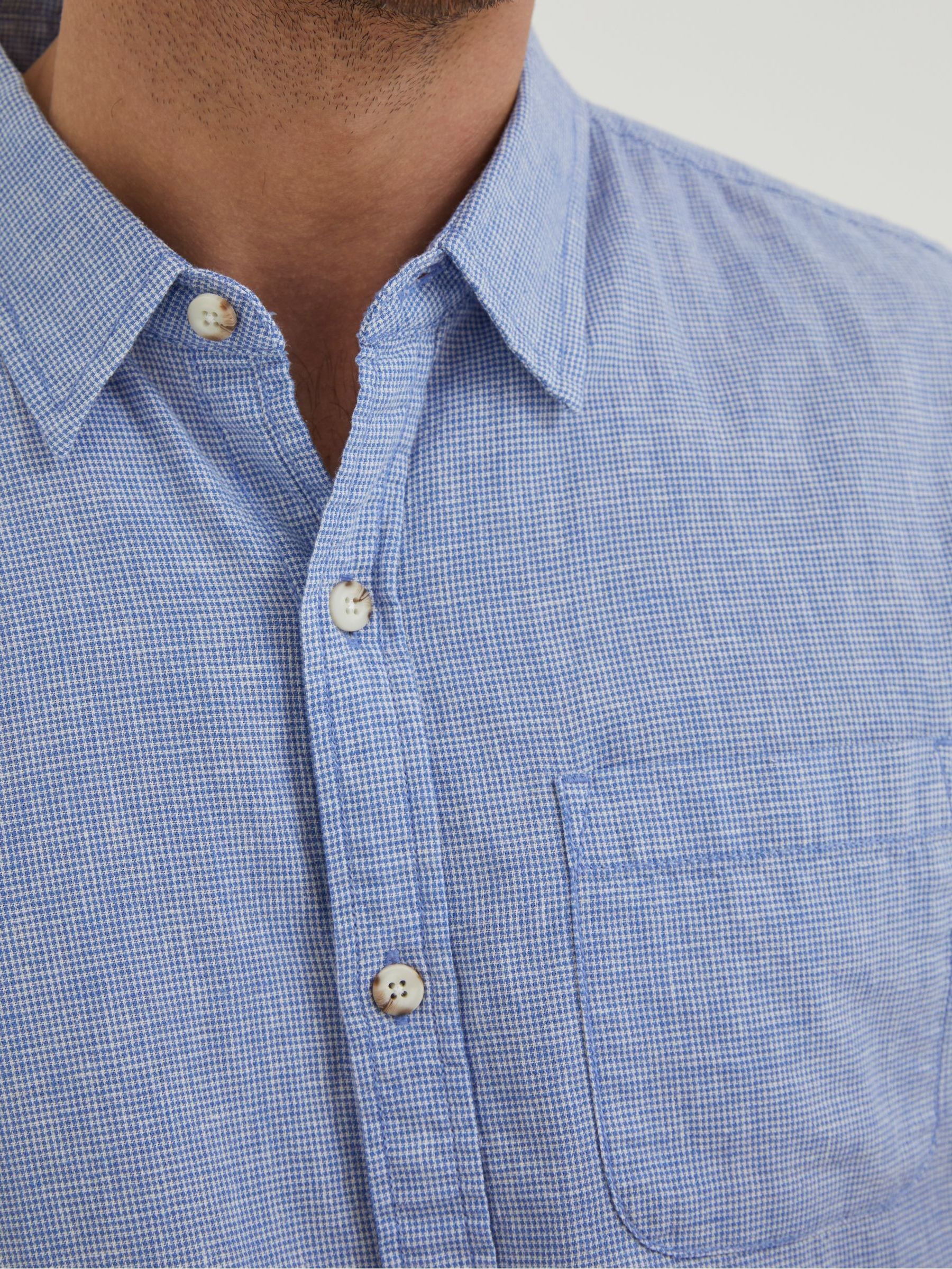 Blue Bugle Micro Check Shirt - Image 4 of 5