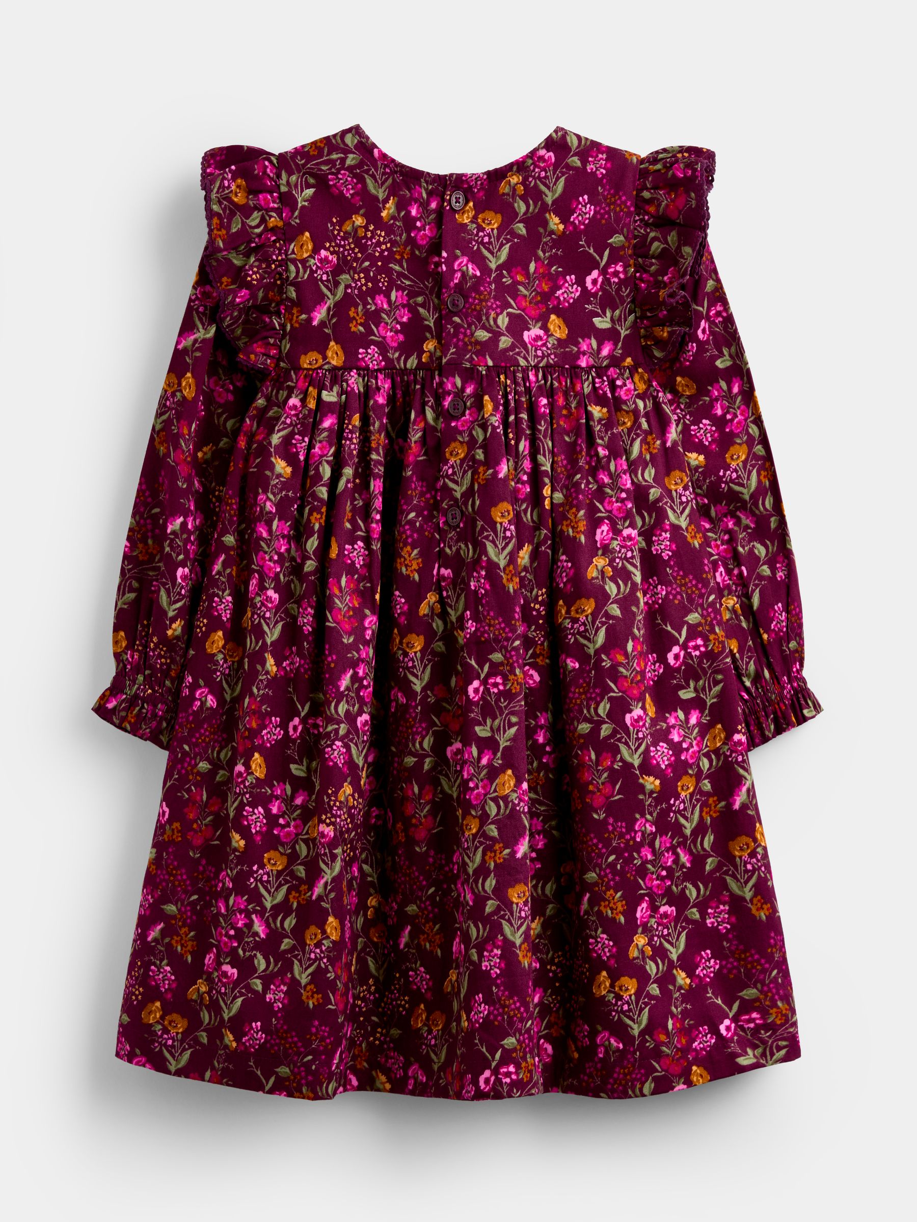 Burgundry Red Floral Pretty Floral Frill Dress - Image 2 of 4 Burgundry Red Floral Pretty Floral Frill Dress - Image 2 of 4