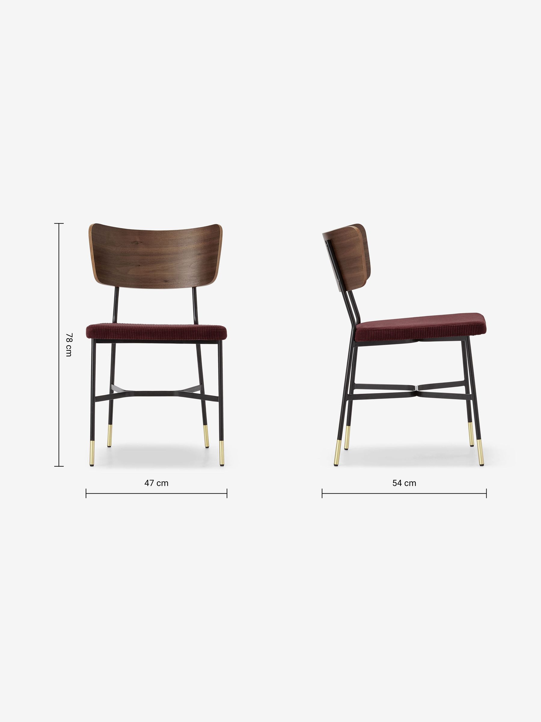 Set of 2 Amalyn Dining Chairs in Velvet in Raspberry Pink - Image 4 of 4