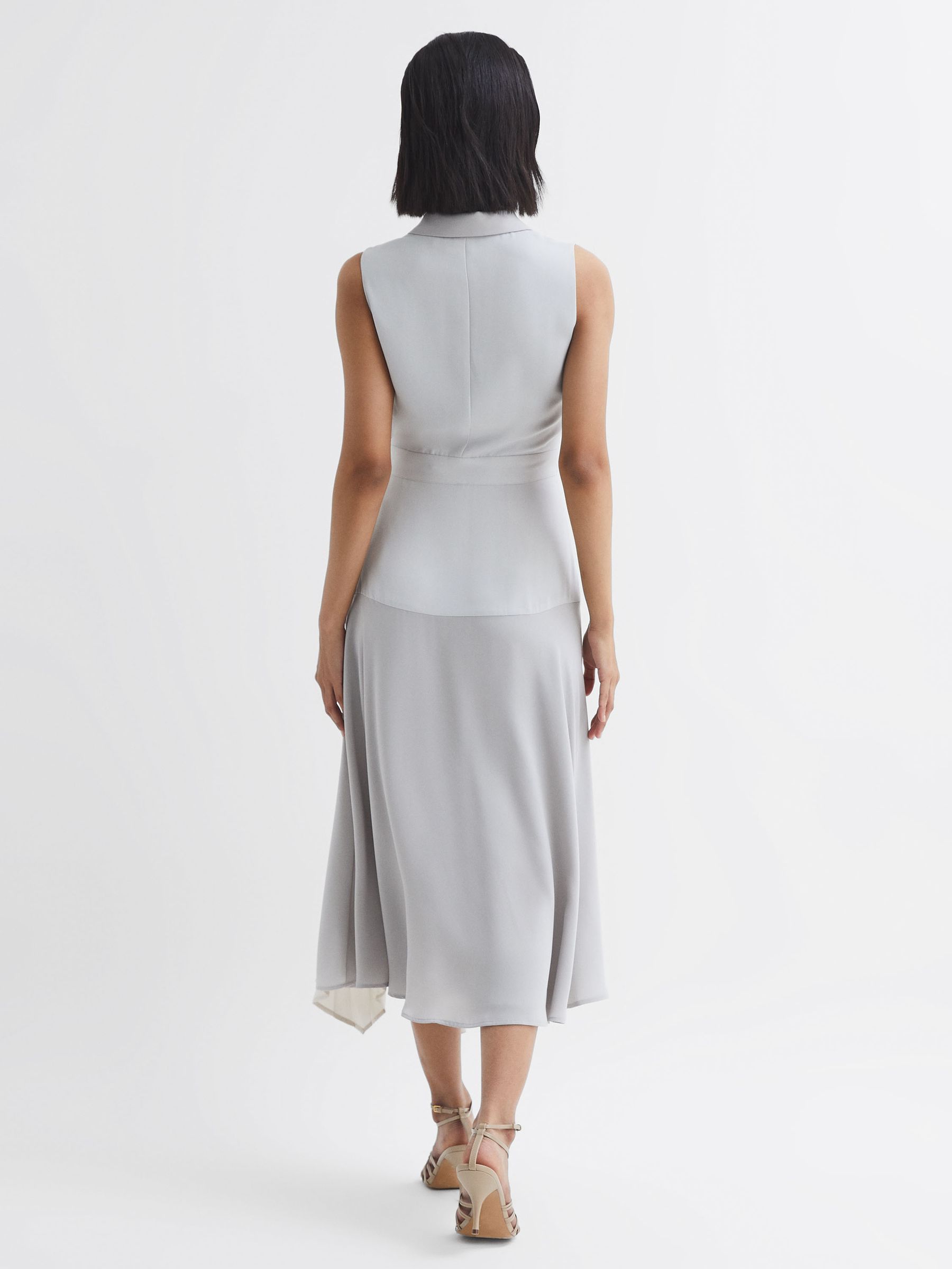 Pleated Fitted Midi Dress in Lilac - Image 5 of 5