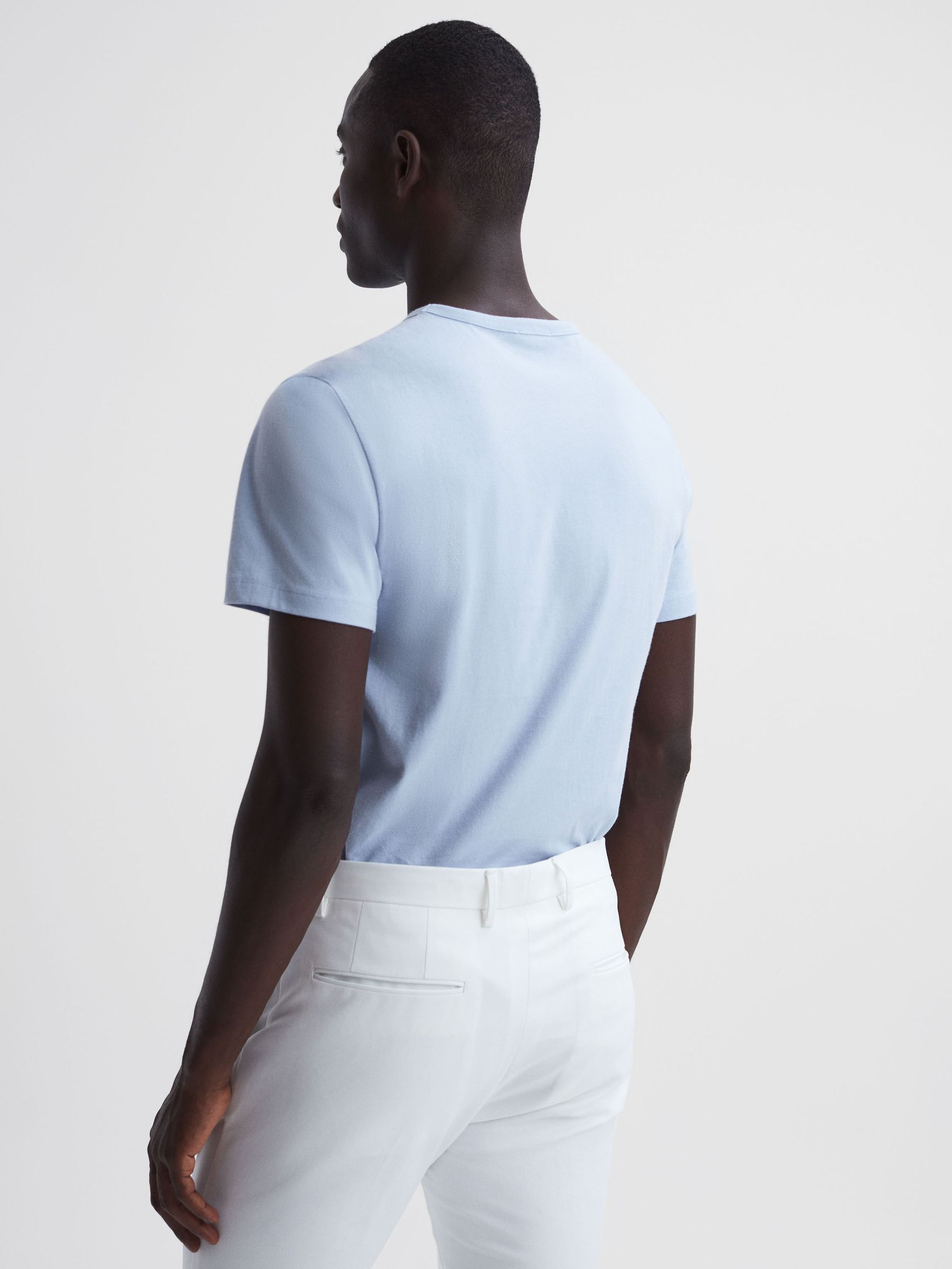 Garment Dye Crew Neck T-Shirt in Soft Blue - Image 5 of 6