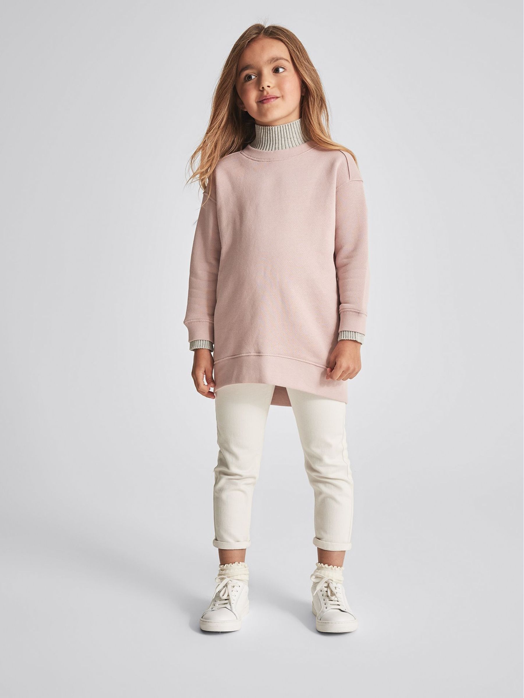 Jersey Roll Neck Tunic in Pink - Image 1 of 1