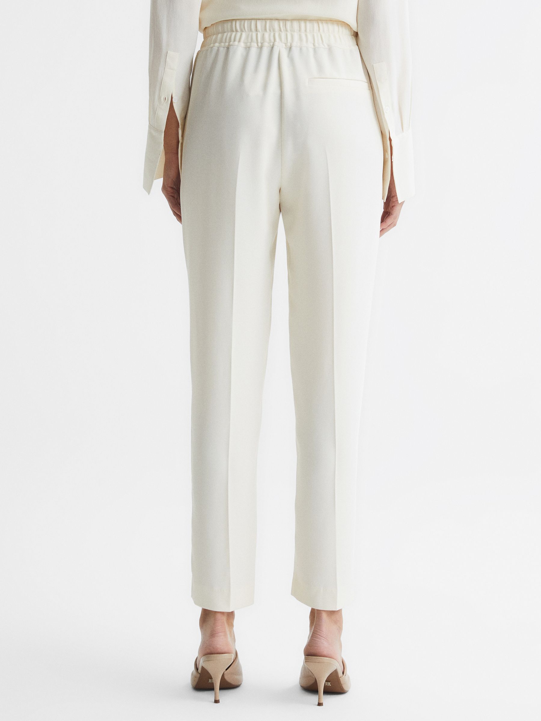 Pull On Trousers in Cream - Image 5 of 6