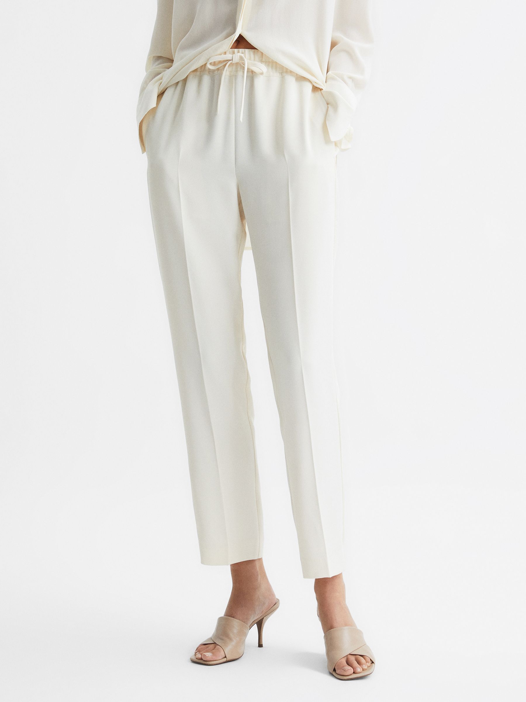 Pull On Trousers in Cream - Image 6 of 6