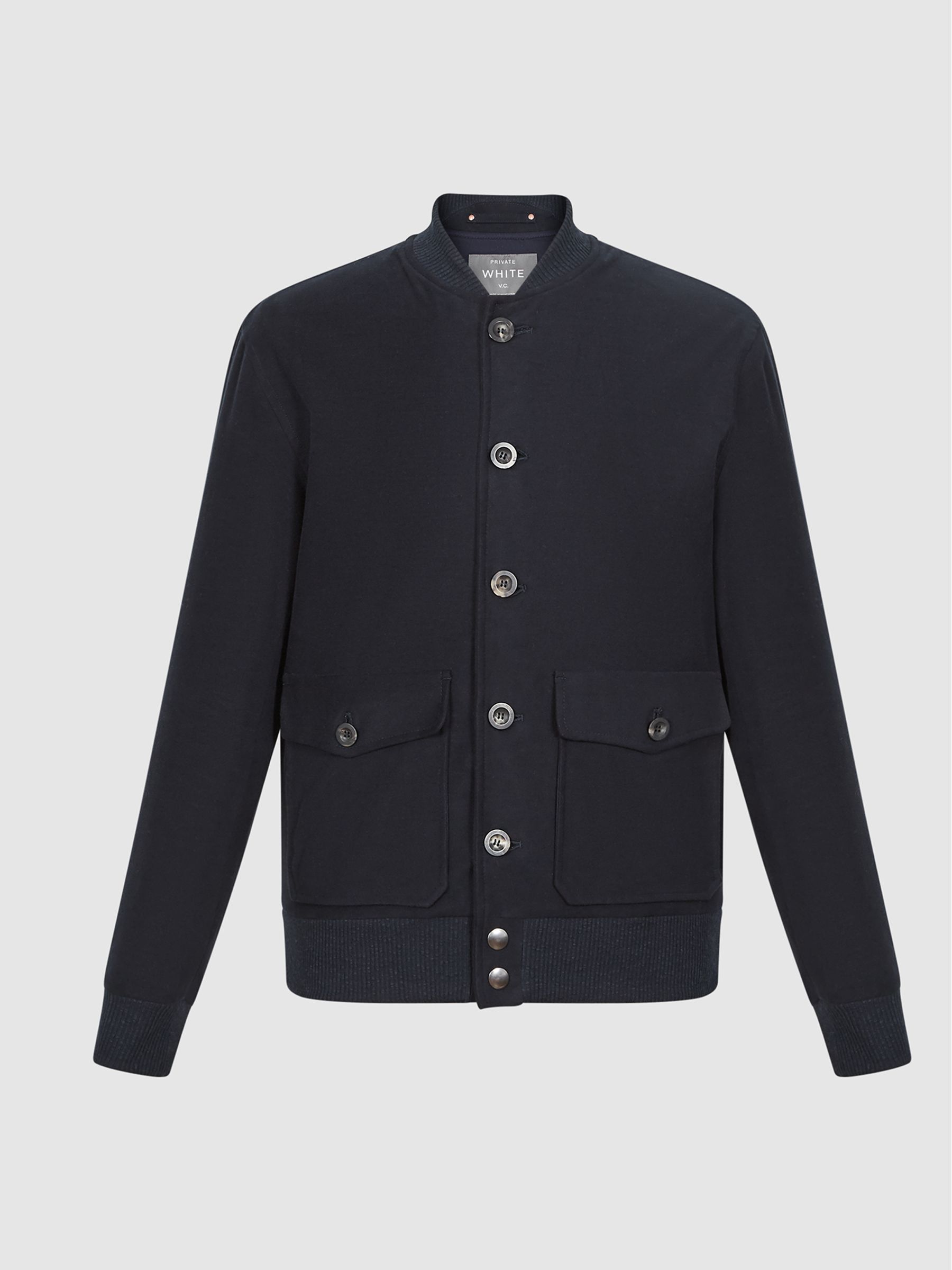 Private White V.c. Bomber Jacket in Navy - Image 2 of 7
