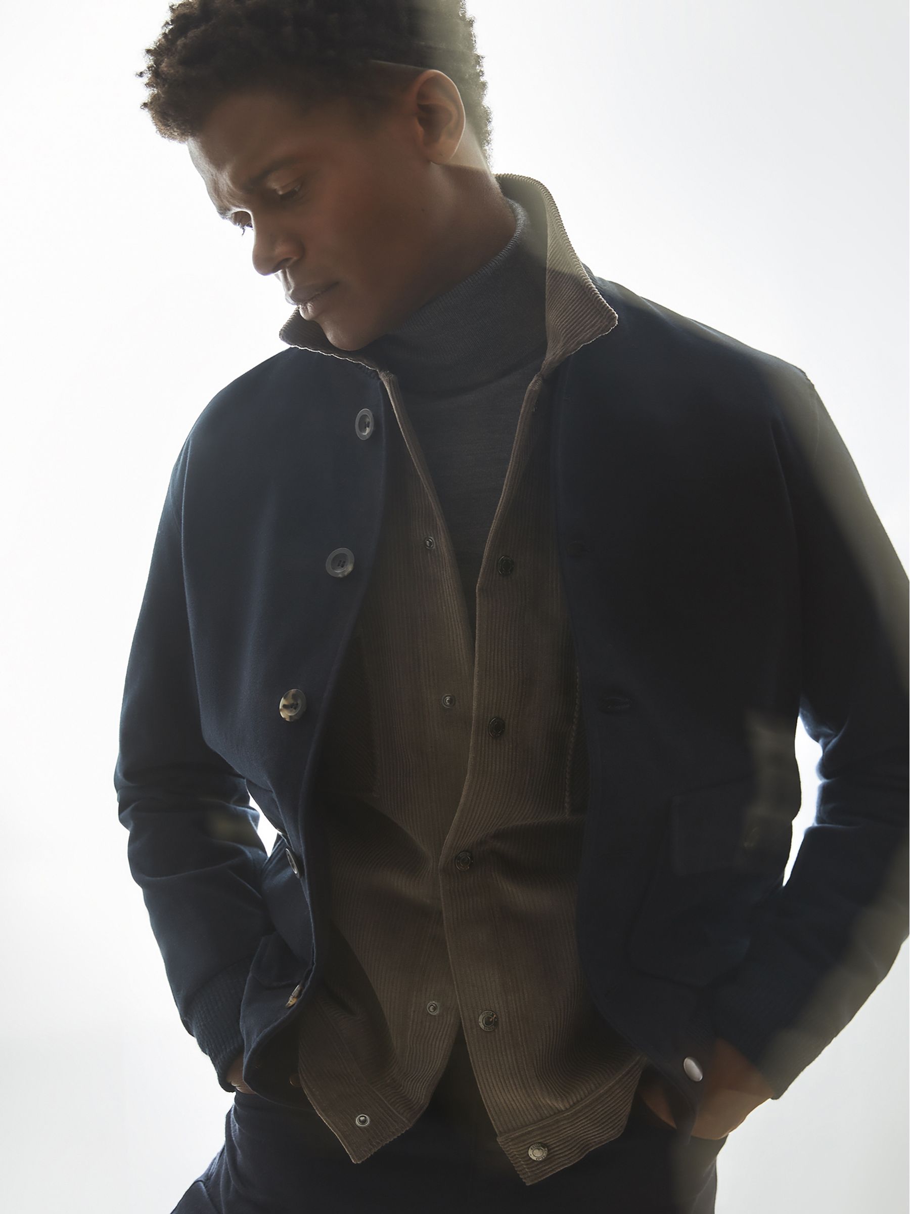 Private White V.c. Bomber Jacket in Navy - Image 3 of 7