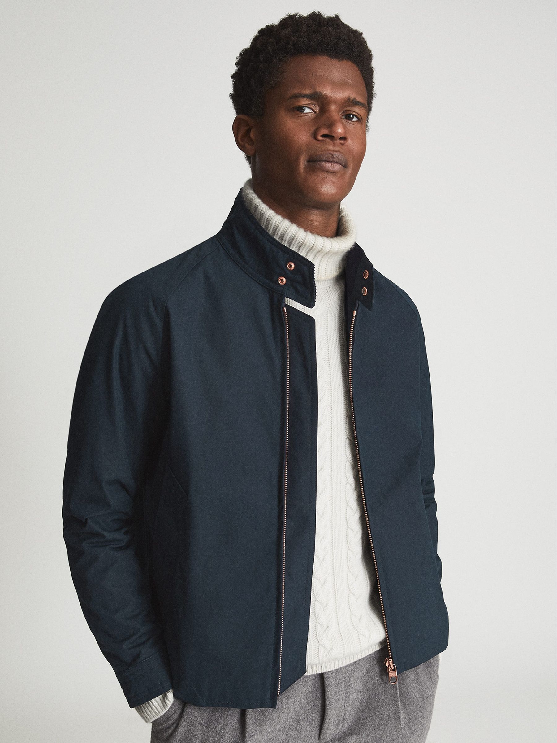 Private White V.C. Harrington Jacket in Navy - Image 3 of 7