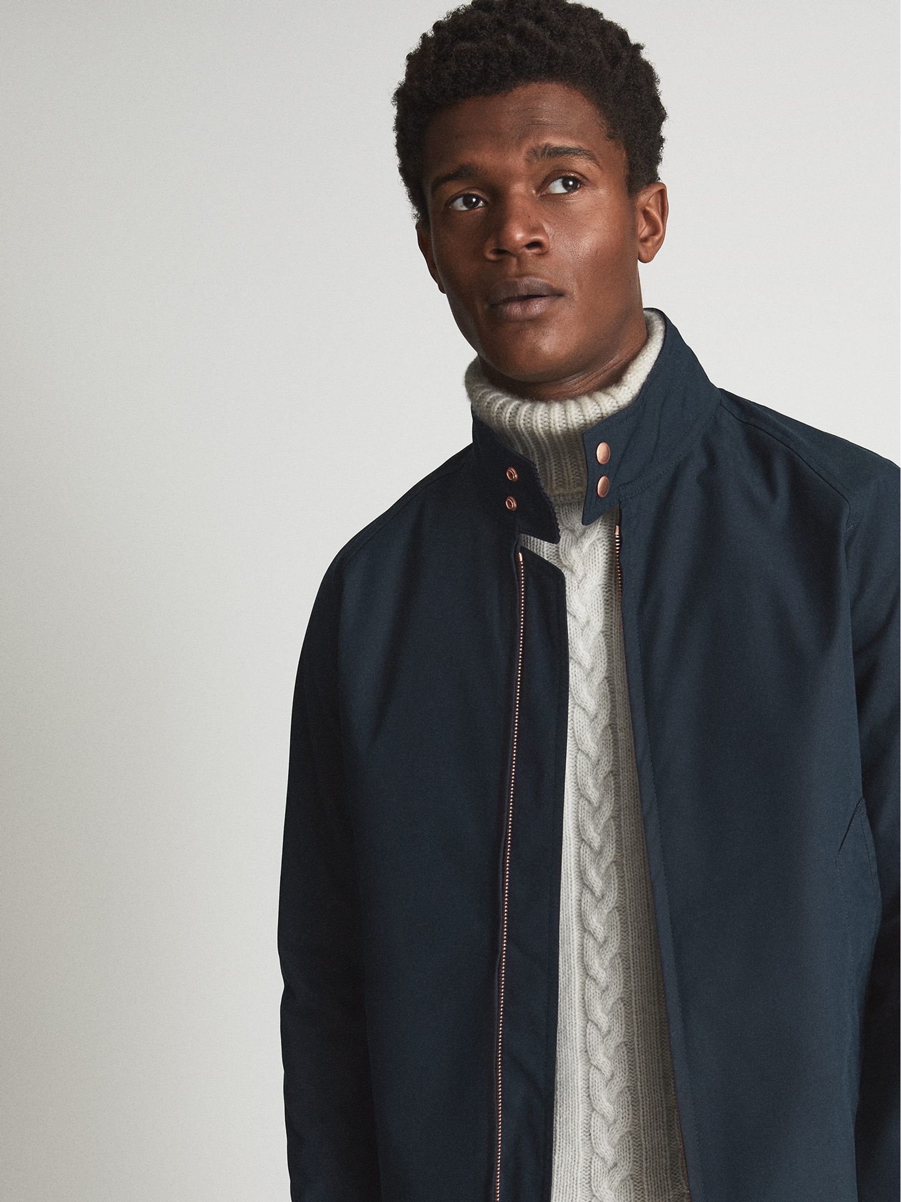 Private White V.C. Harrington Jacket in Navy - Image 6 of 7