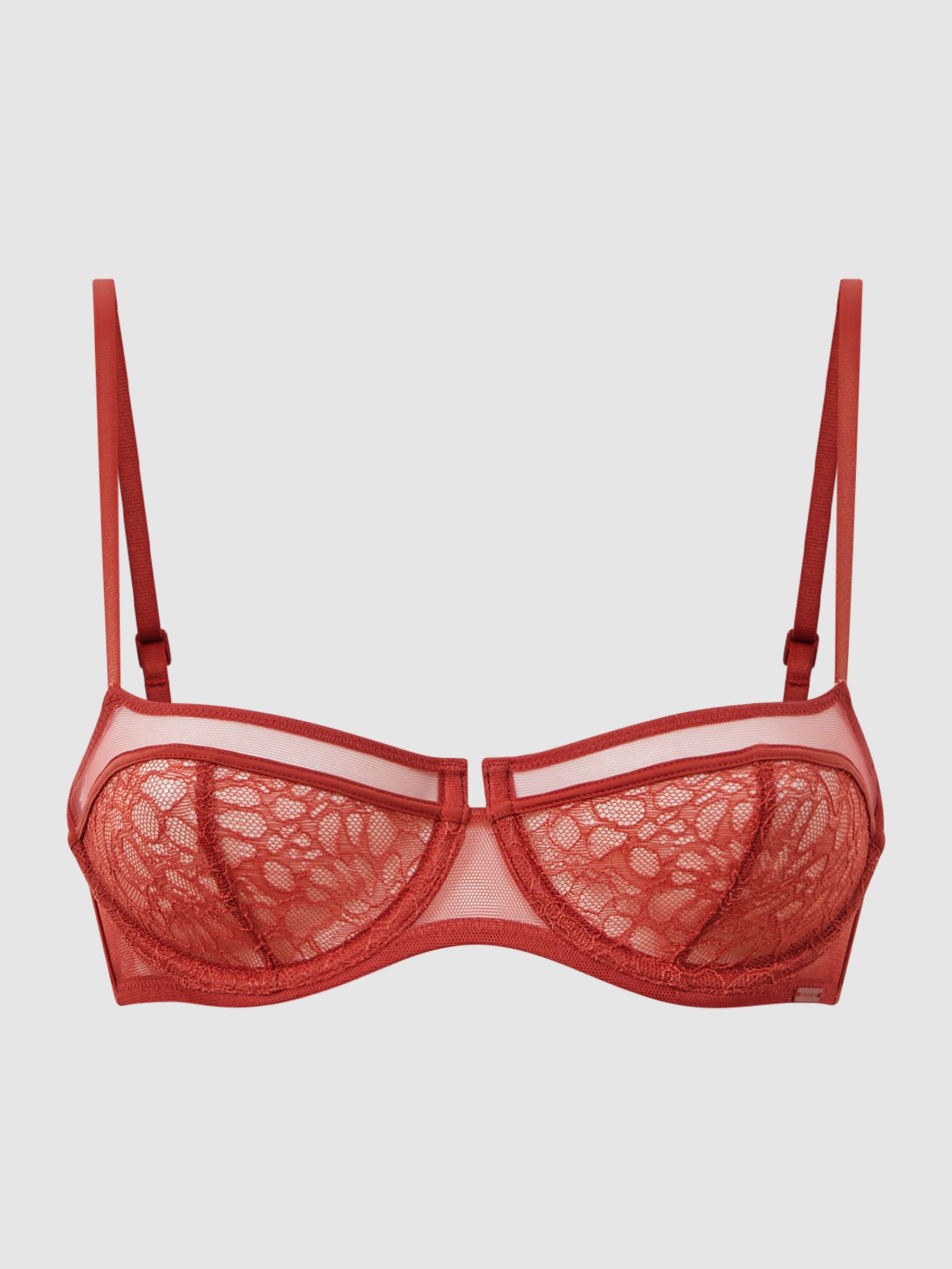 Underwear Lace Balconette Bra in Cinnabar - Image 2 of 5