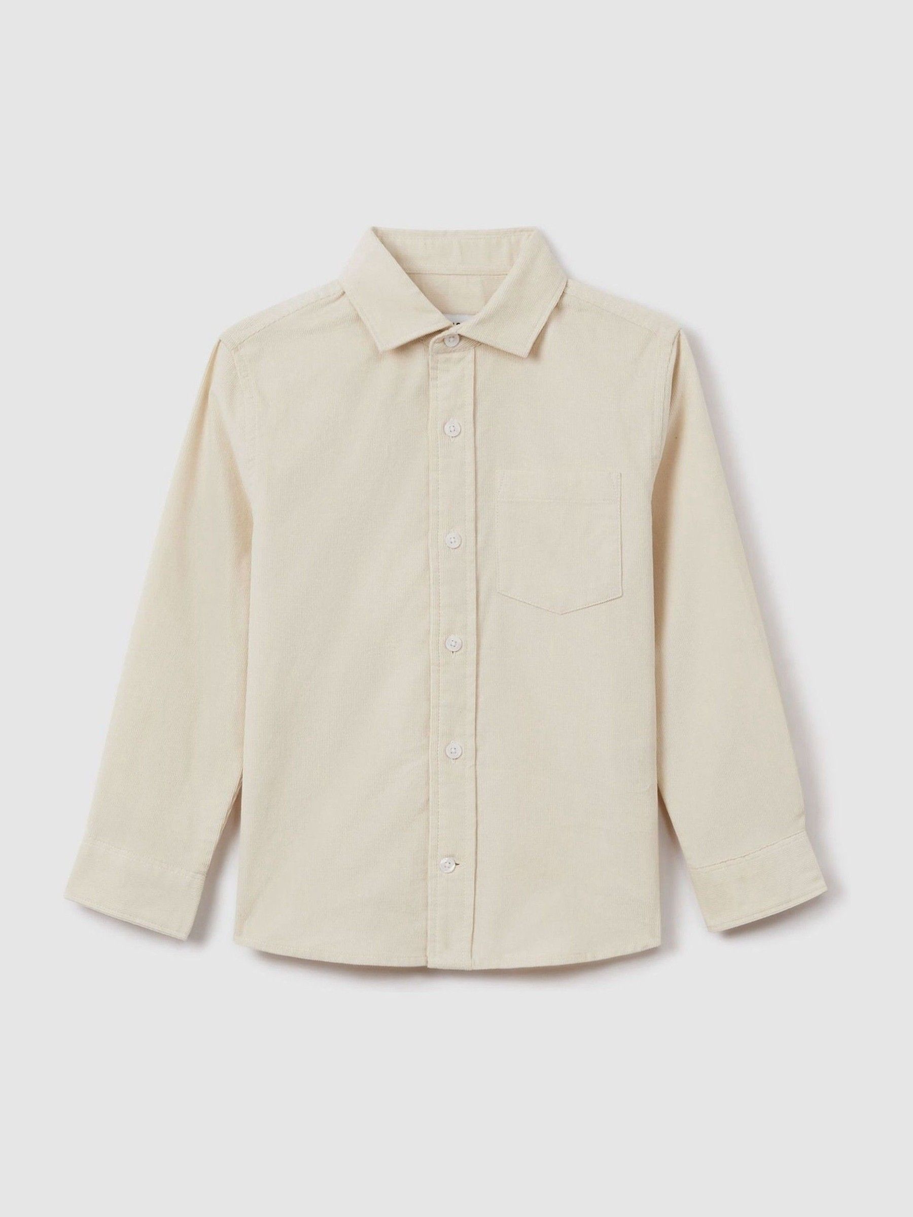 3-9 yrs Corduroy Cutaway Collar Shirt in White - Image 2 of 7