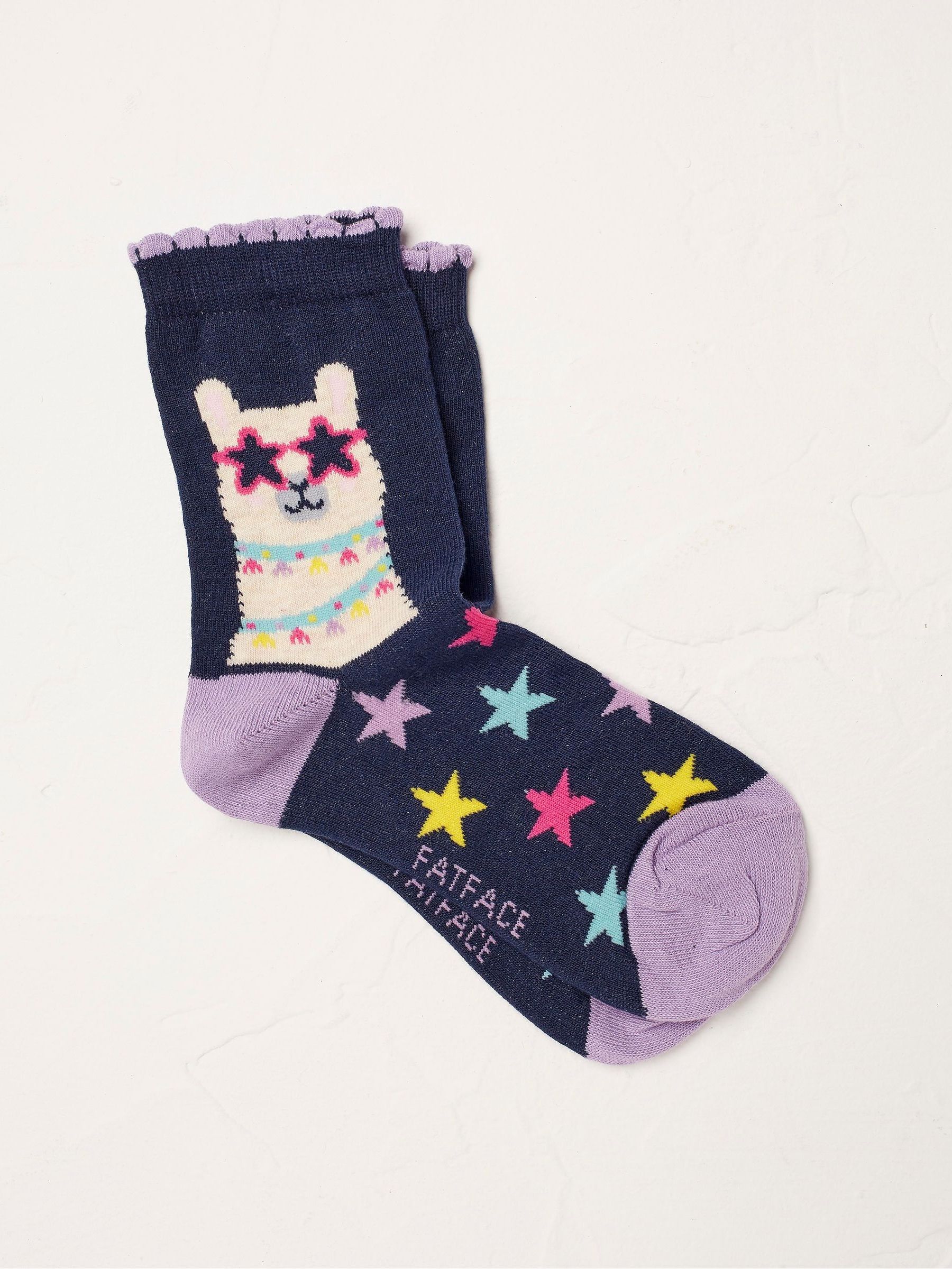 Navy Blue Llama Socks - Image 1 of 2 Navy Blue Llama Socks - Image 1 of 2