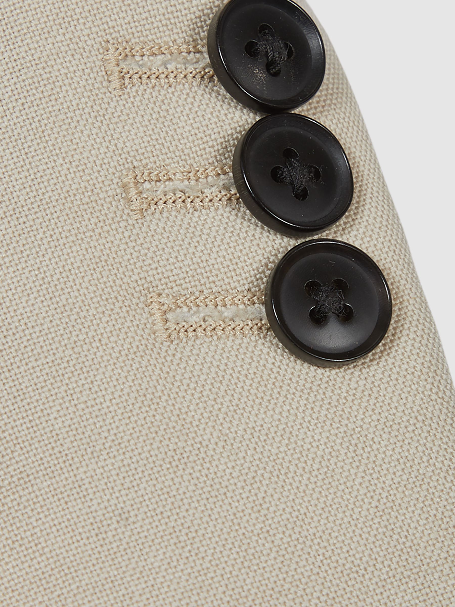 Single Breasted Wool Blazer in Stone - Image 6 of 6