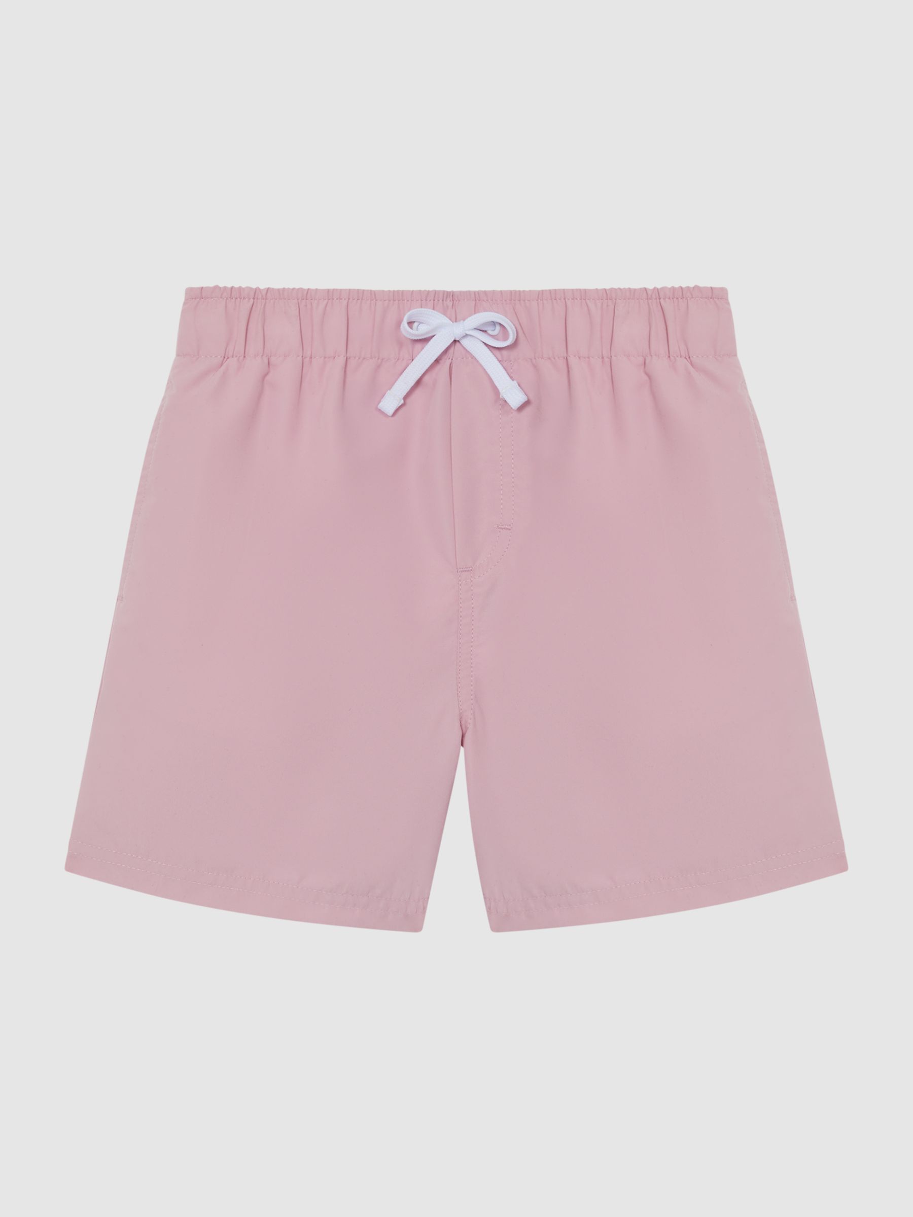 Plain Drawstring Swim Shorts in Soft Pink - Image 2 of 7