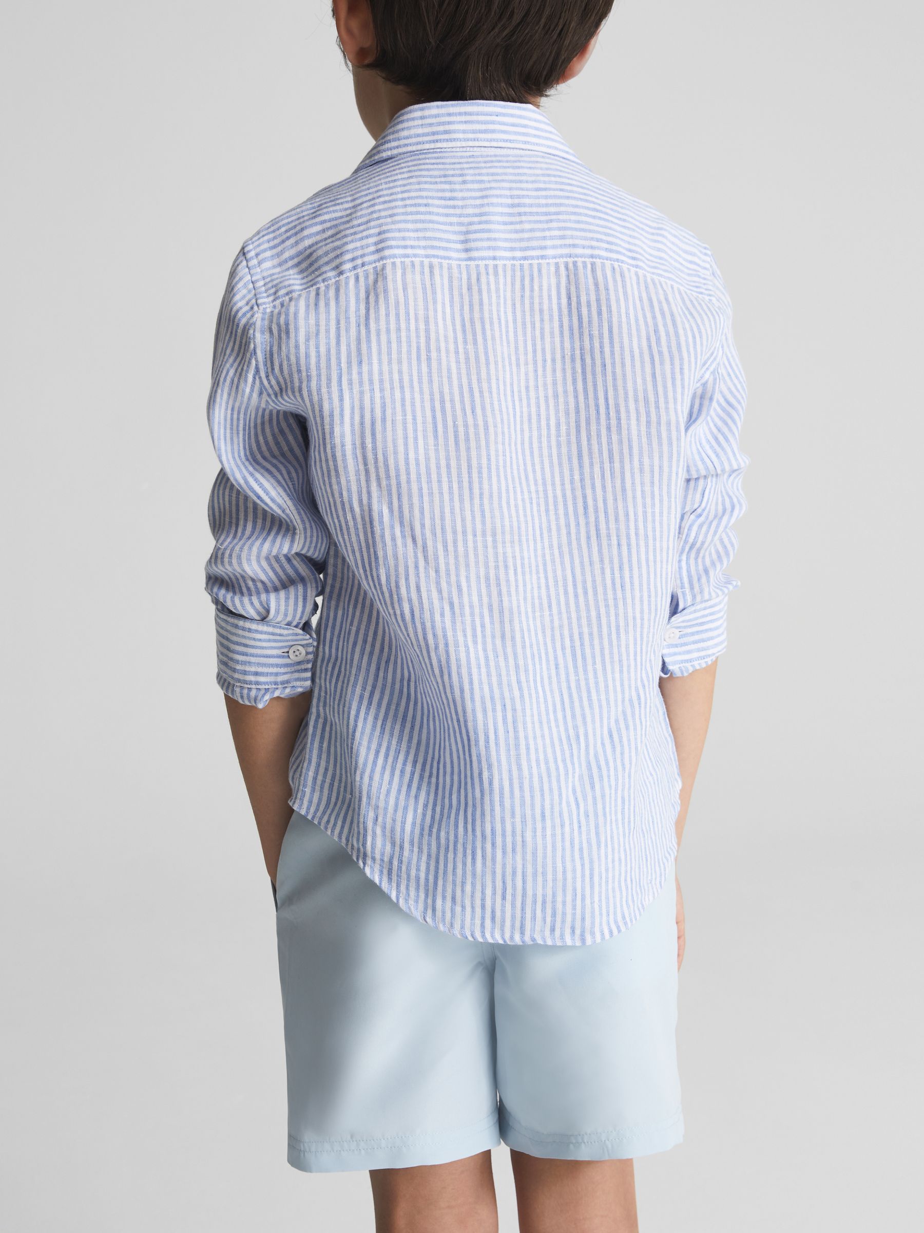 Plain Drawstring Swim Shorts in Soft Blue - Image 5 of 6