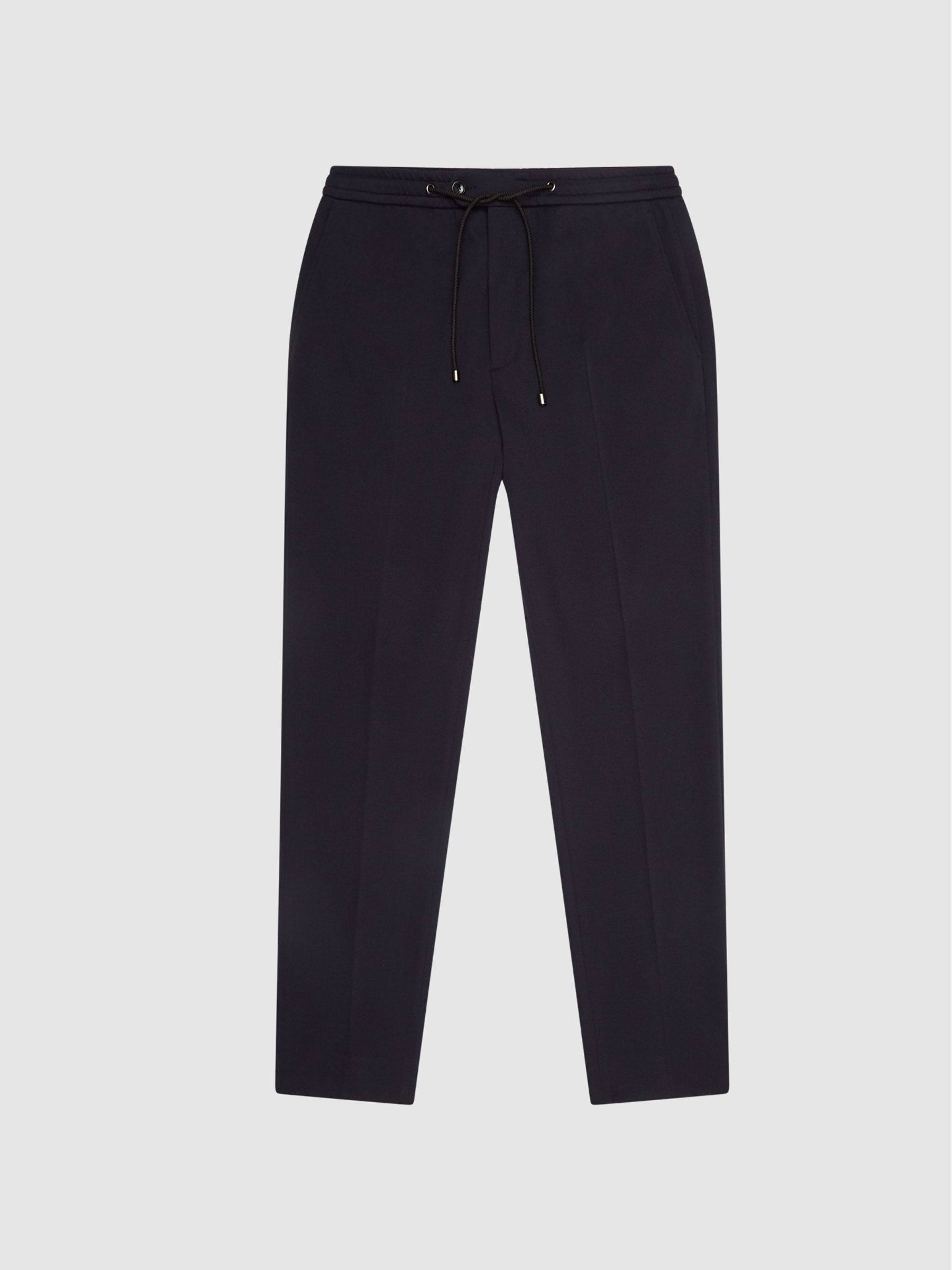 Slim Fit Jersey Stretch Trousers in Navy - Image 2 of 6