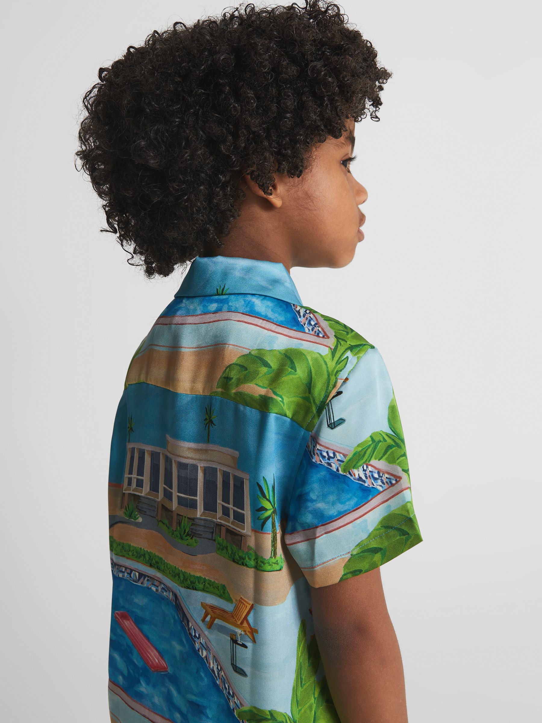 Cuban Collar Shirt in Multi - Image 2 of 6 Cuban Collar Shirt in Multi - Image 2 of 6